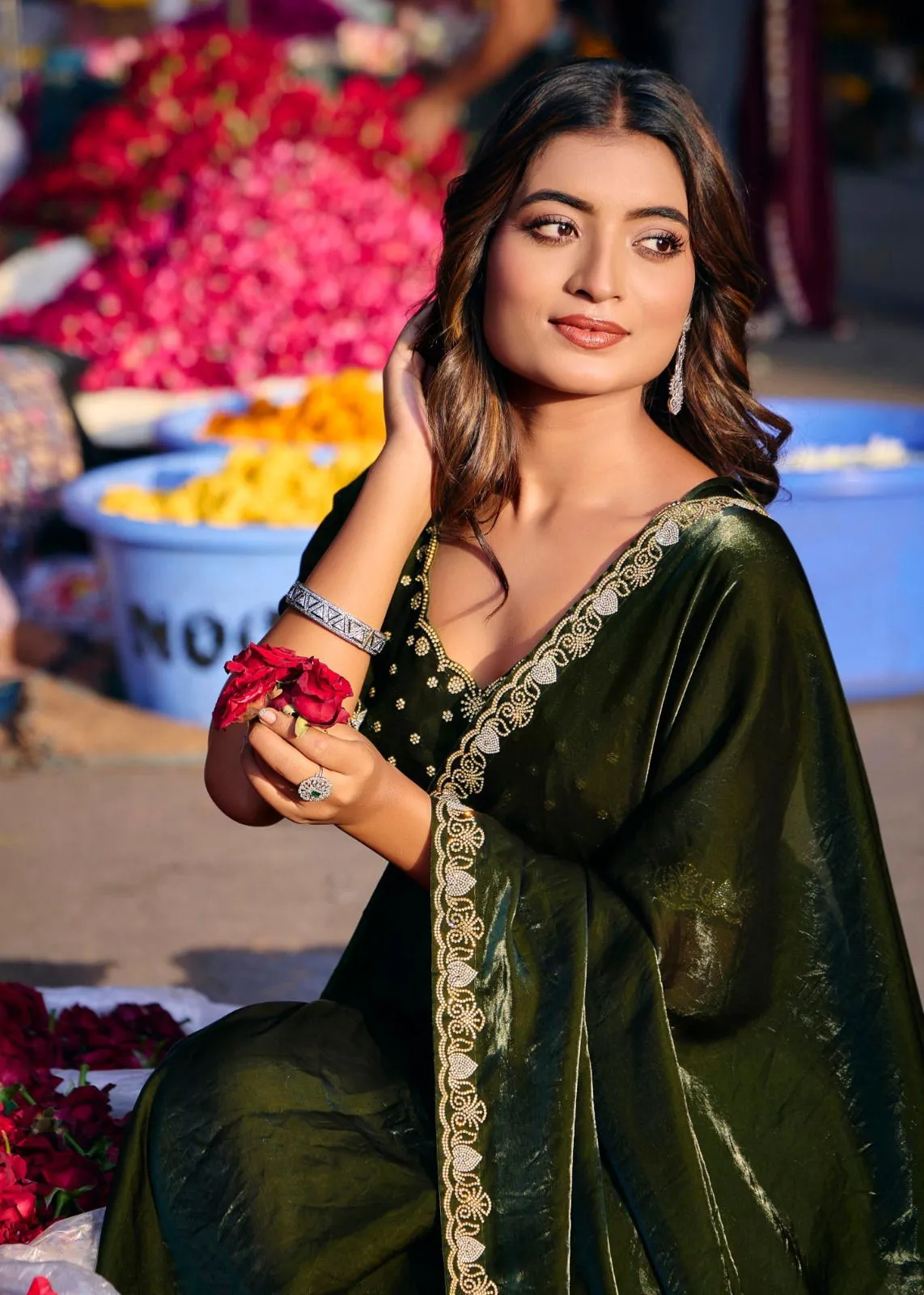 Lt Aurika Vol 5 Malai Silk with Embroidery Work Saree Collection Sarees