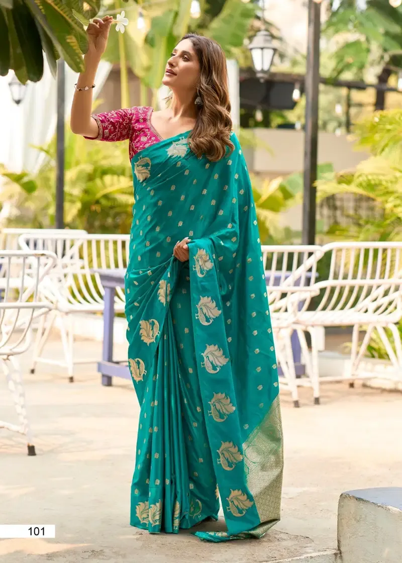 Lt Kontina Satin Silk with Embroidery Work Fancy Saree Collection Sarees