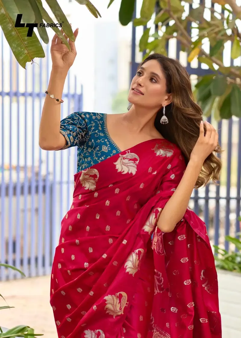 Lt Kontina Satin Silk with Embroidery Work Fancy Saree Collection Sarees