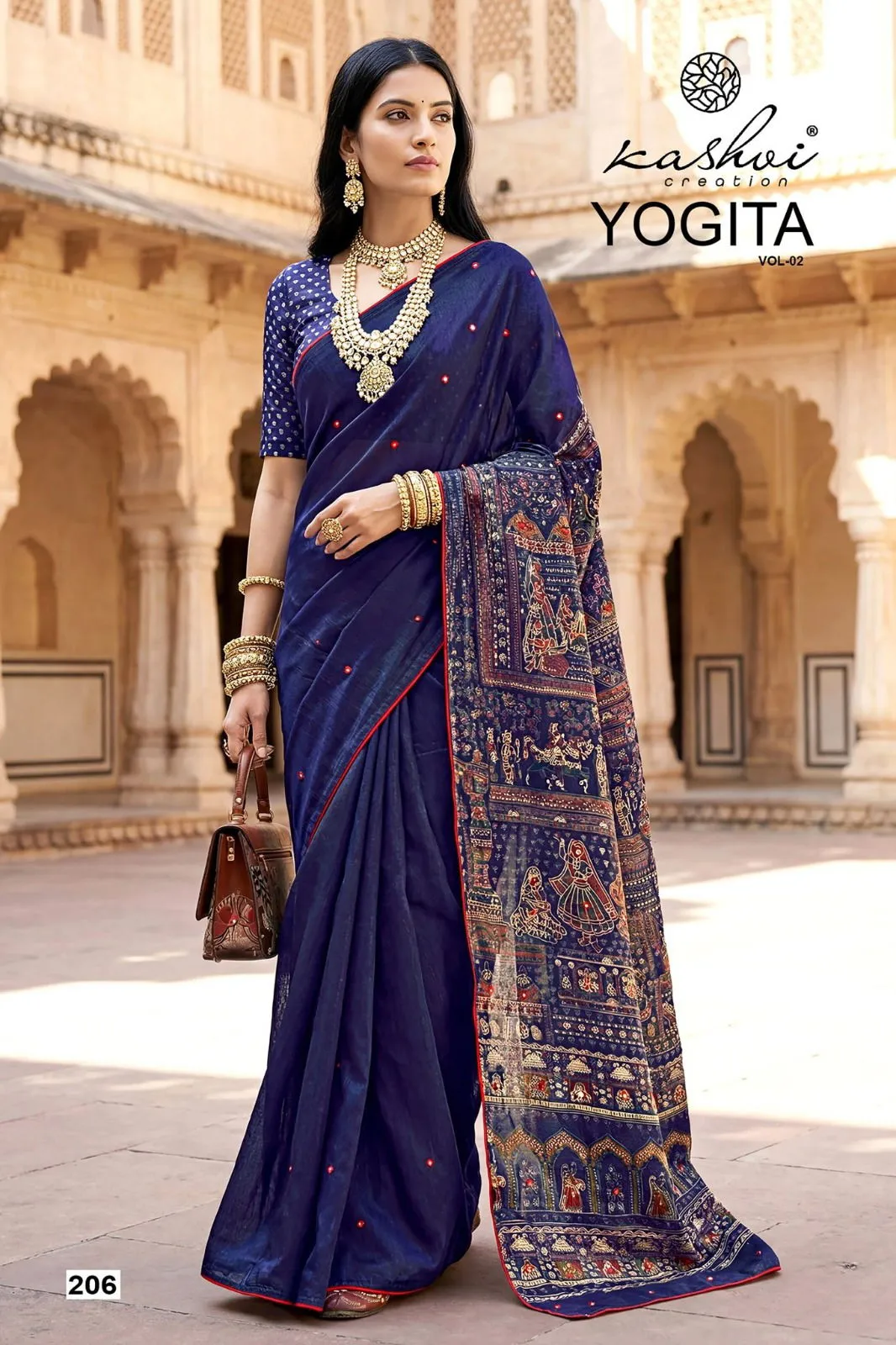 Lt Yogita Vol 2 Fandy Satin with Foil Print Festival Wear Saree Collection Sarees