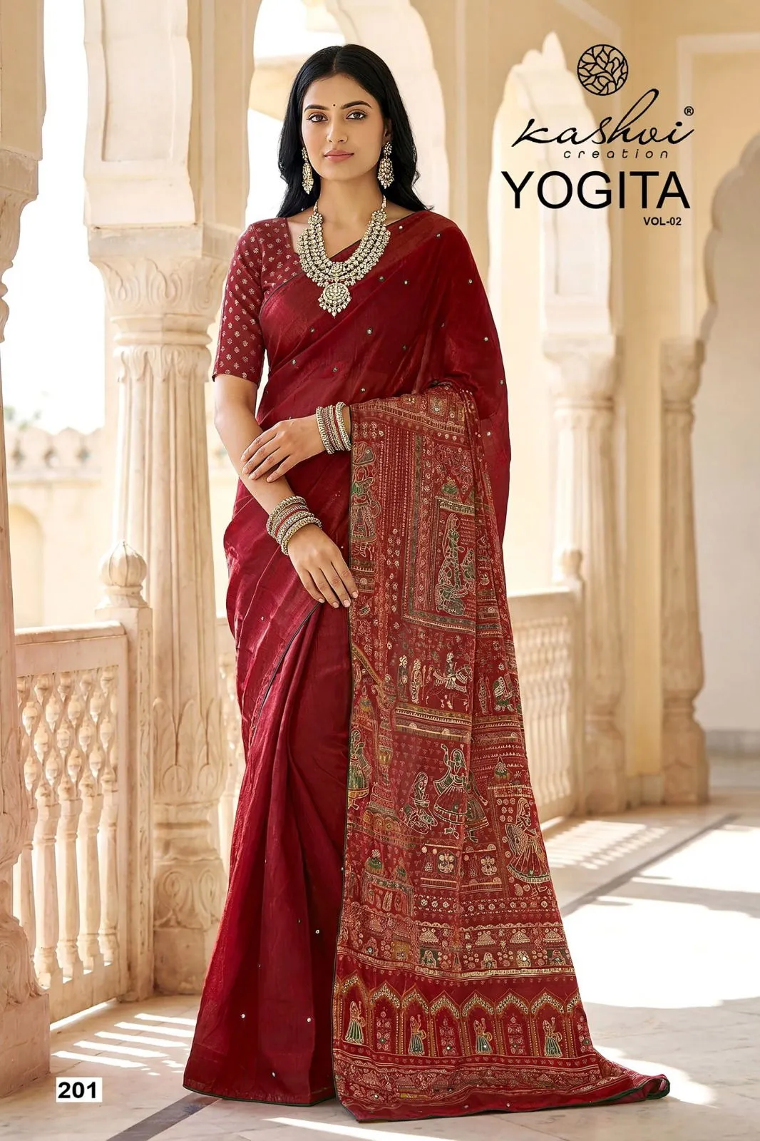 Lt Yogita Vol 2 Fandy Satin with Foil Print Festival Wear Saree Collection Sarees
