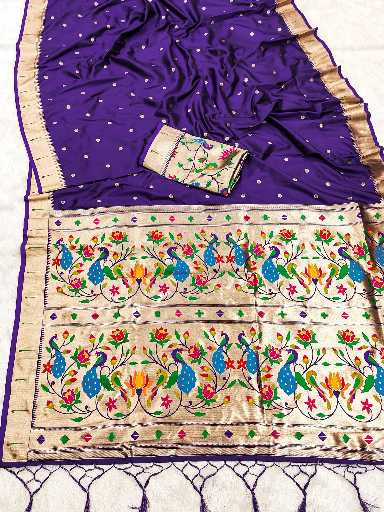 Mb 1180 Paithani Silk Golden Zari Embellished Saree Collection Sarees