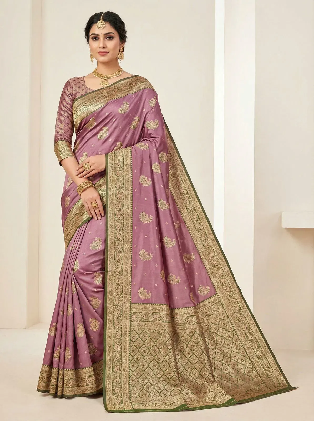 Mb 13 Satin Zari Motifs Festival Wear Saree Collection Sarees