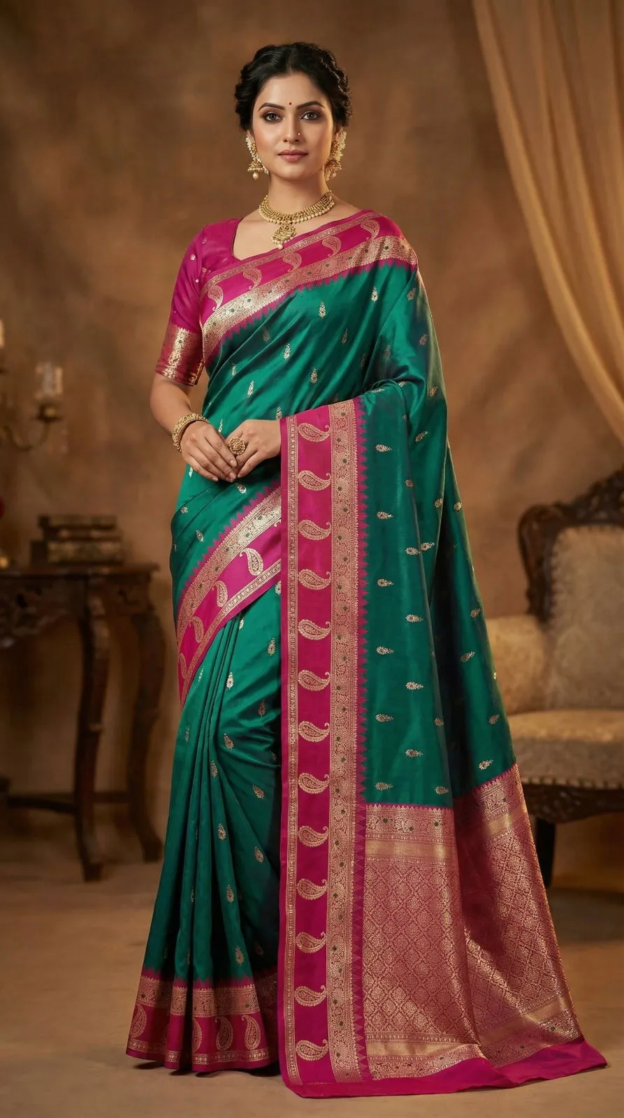Mb 187 Premium Banarasi Silk Zari Butti Weaving Saree Collection Sarees