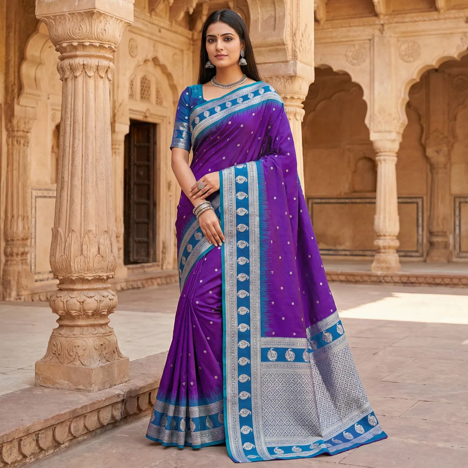 Mb 188 Soft Banarasi Silk Zari Butti Weaving Saree Collection Sarees