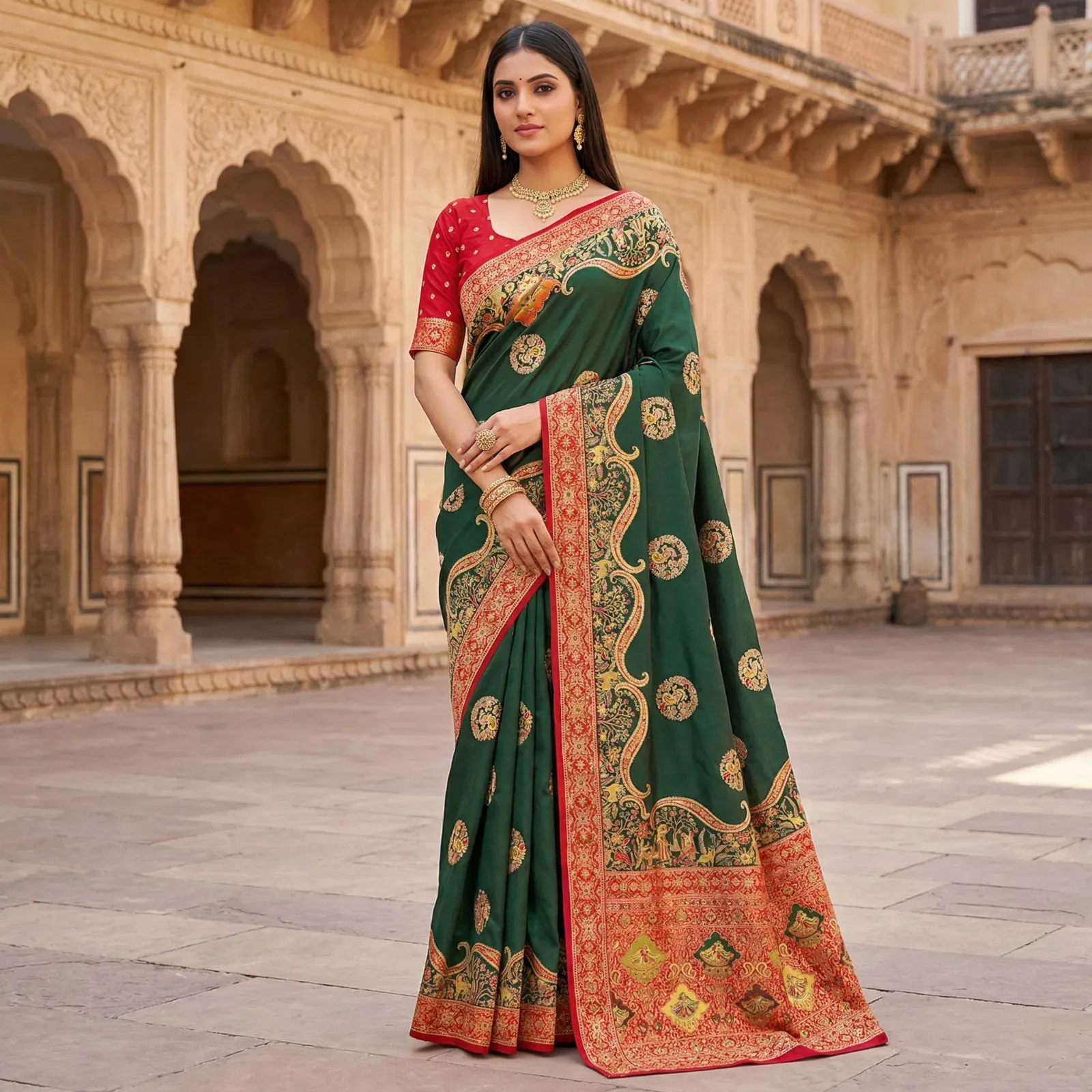 Mb 50 Pasmina Paithani Silk Paisley Work Saree Collection Sarees