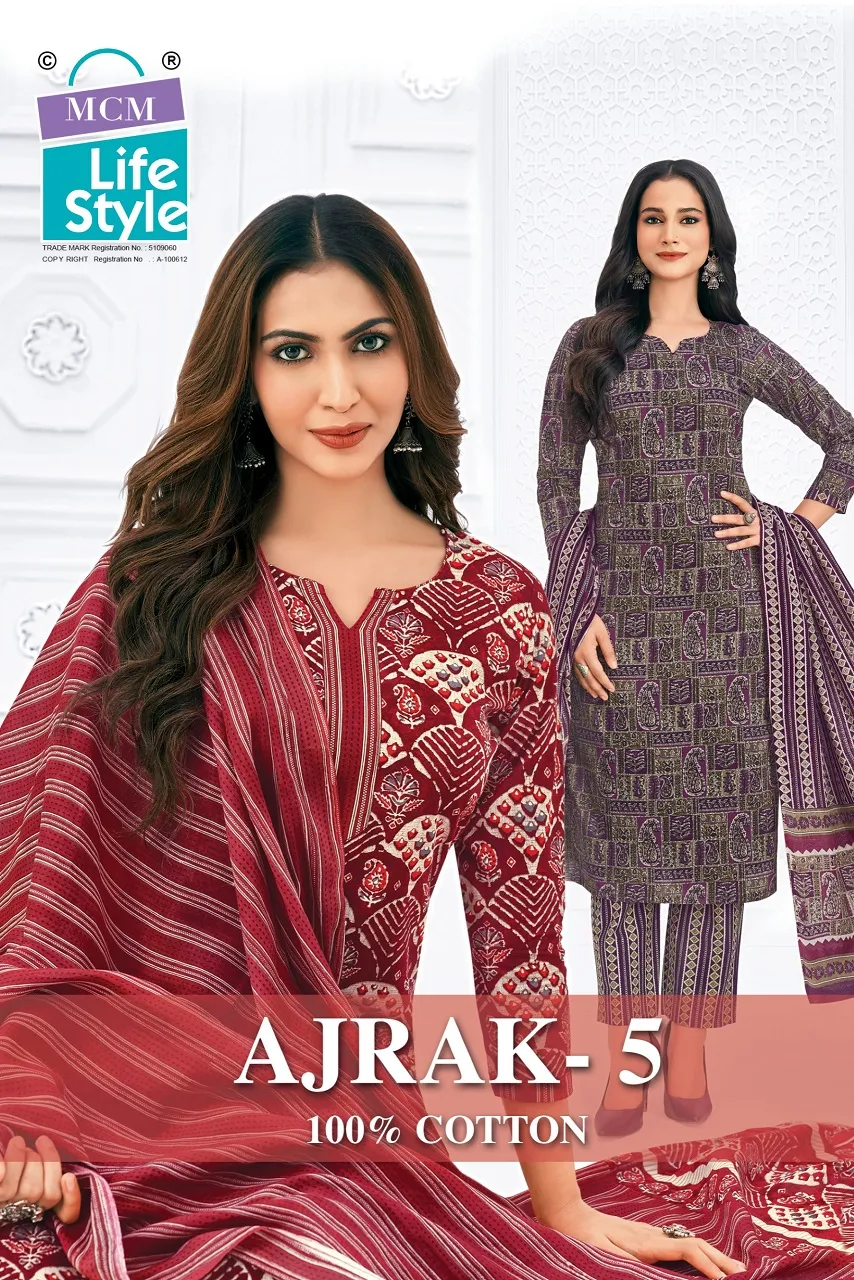 Mcm Ajrakh Vol 5 Unstitched Suits