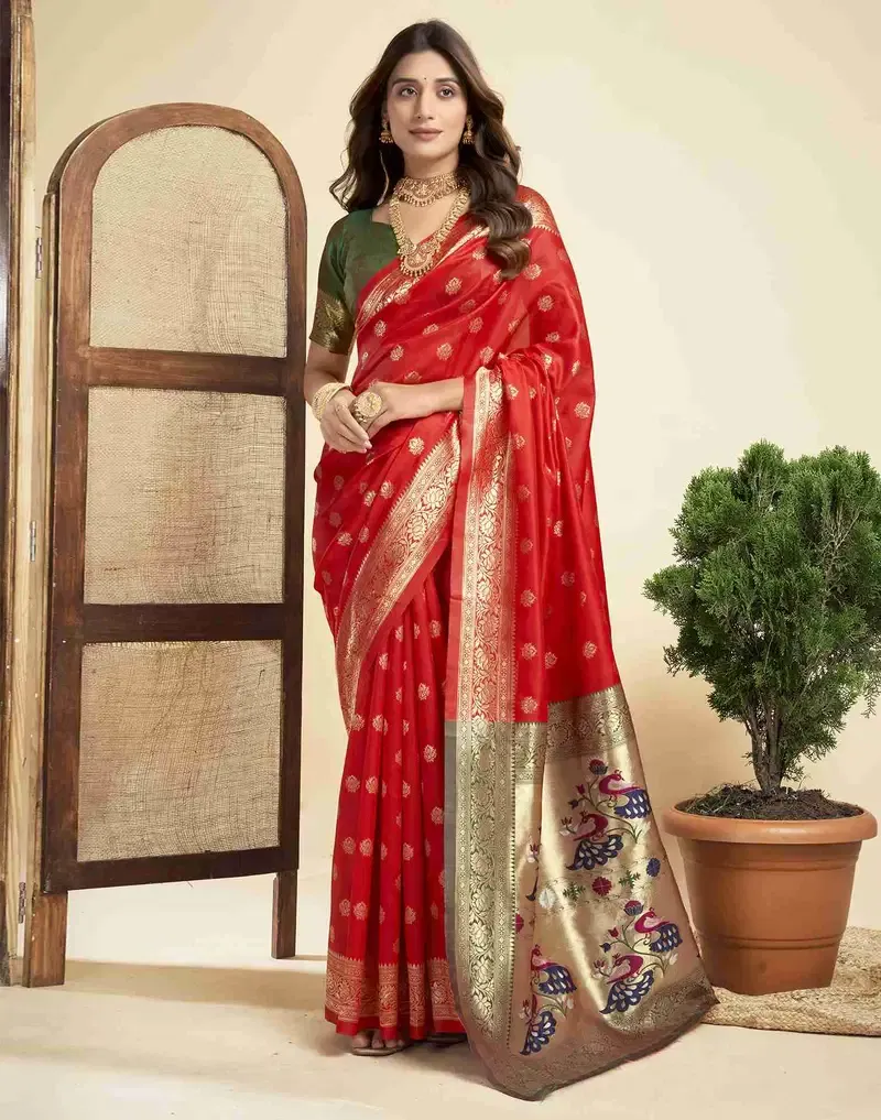 P 205 Silk Woven Work Festival Wear Saree Collection Sarees