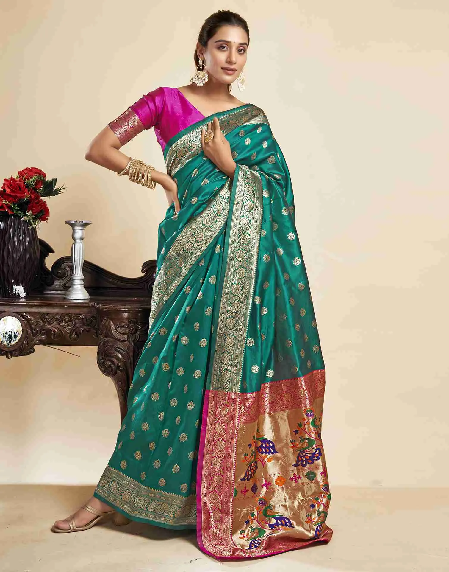 P 205 Silk Woven Work Festival Wear Saree Collection Sarees