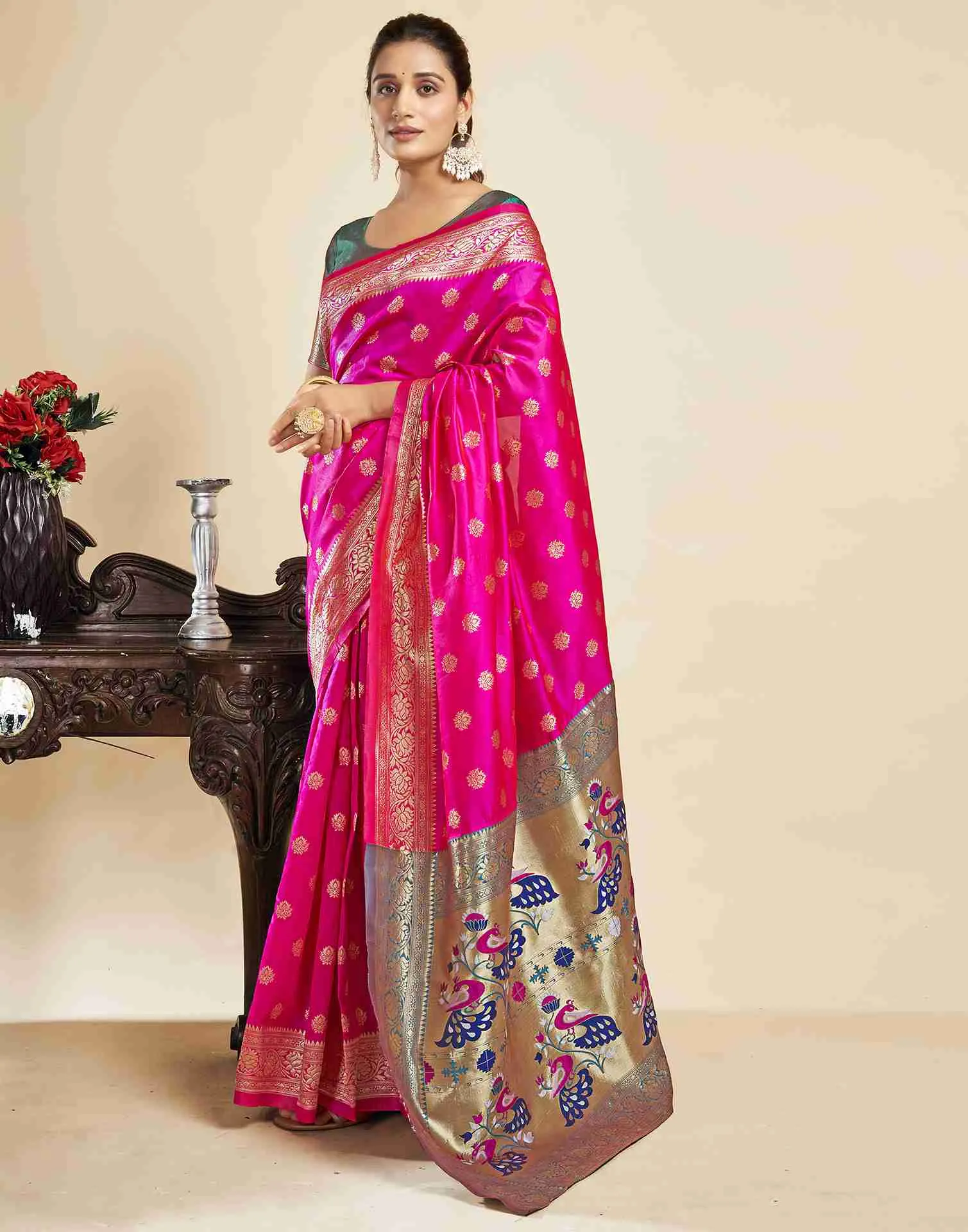 P 205 Silk Woven Work Festival Wear Saree Collection Sarees