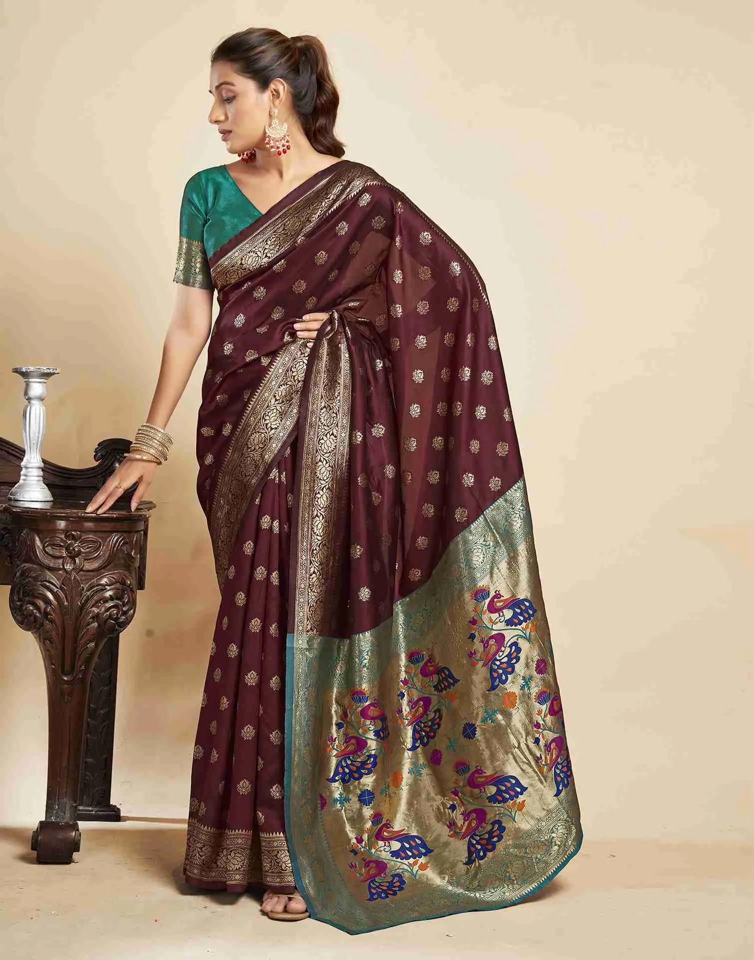 P 205 Silk Woven Work Festival Wear Saree Collection Sarees