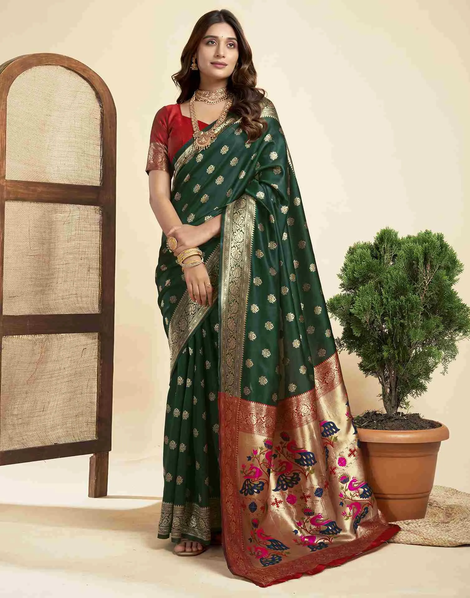 P 205 Silk Woven Work Festival Wear Saree Collection Sarees