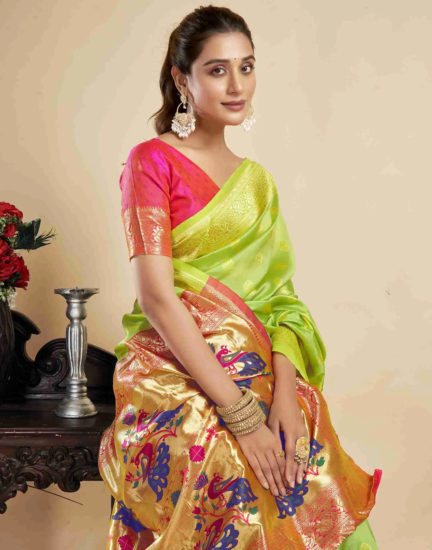 P 205 Silk Woven Work Festival Wear Saree Collection Sarees