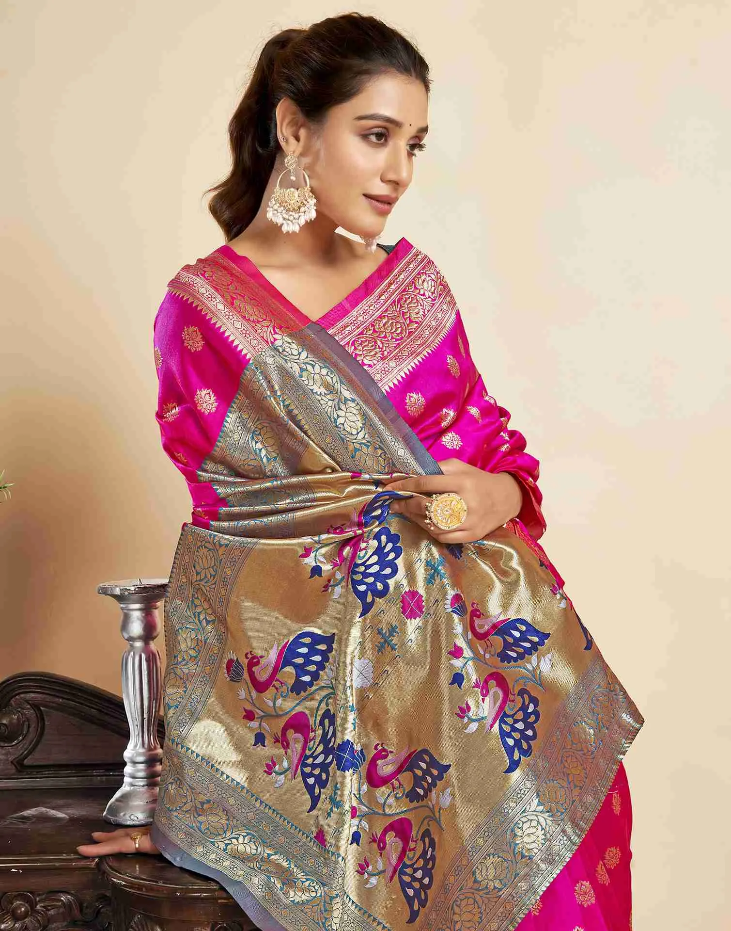 P 205 Silk Woven Work Festival Wear Saree Collection Sarees