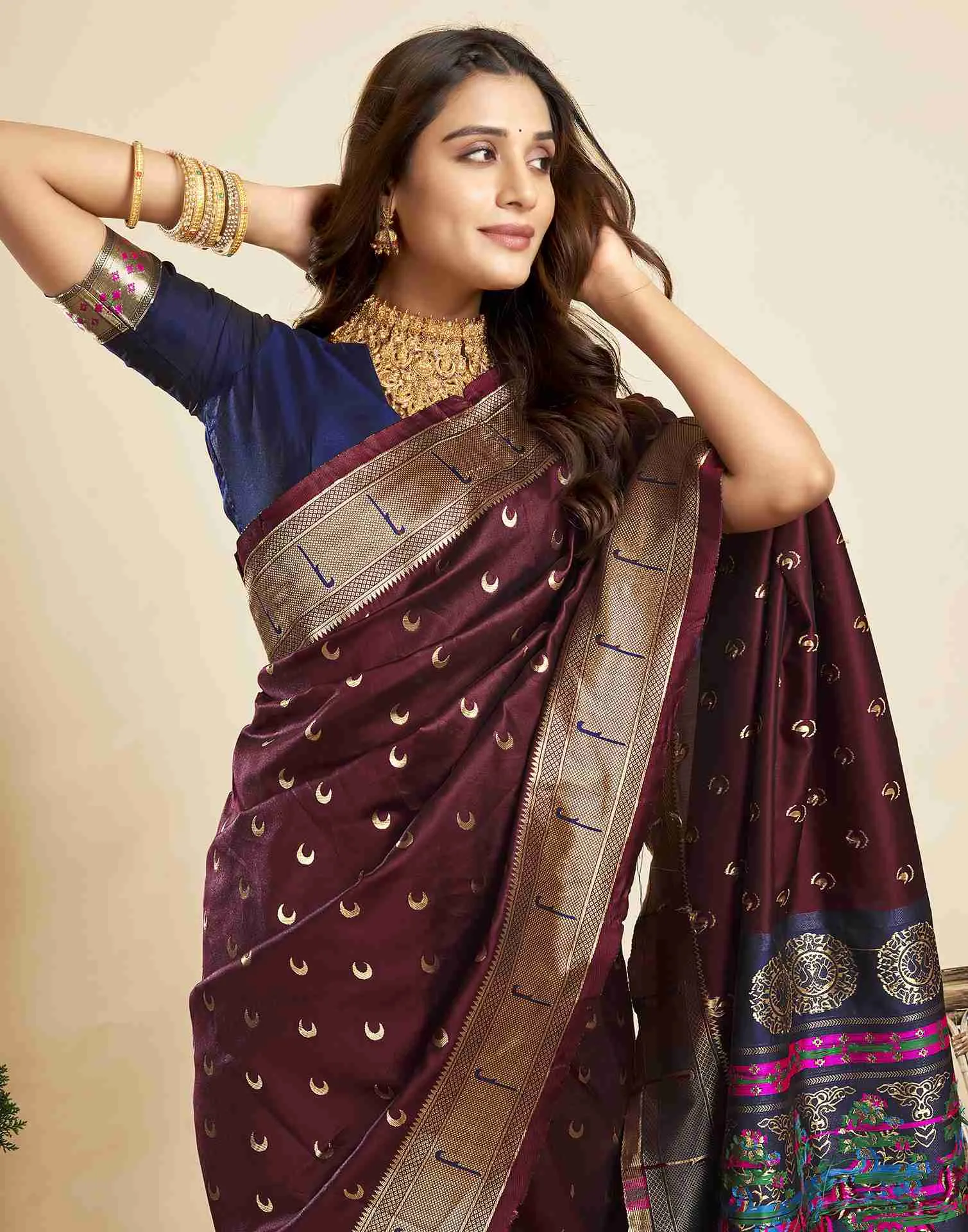 P 206 Silk Woven Work Traditional Wear Saree Collection Sarees