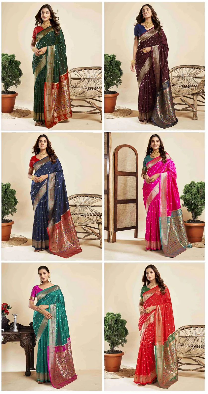 P 206 Silk Woven Work Traditional Wear Saree Collection Sarees