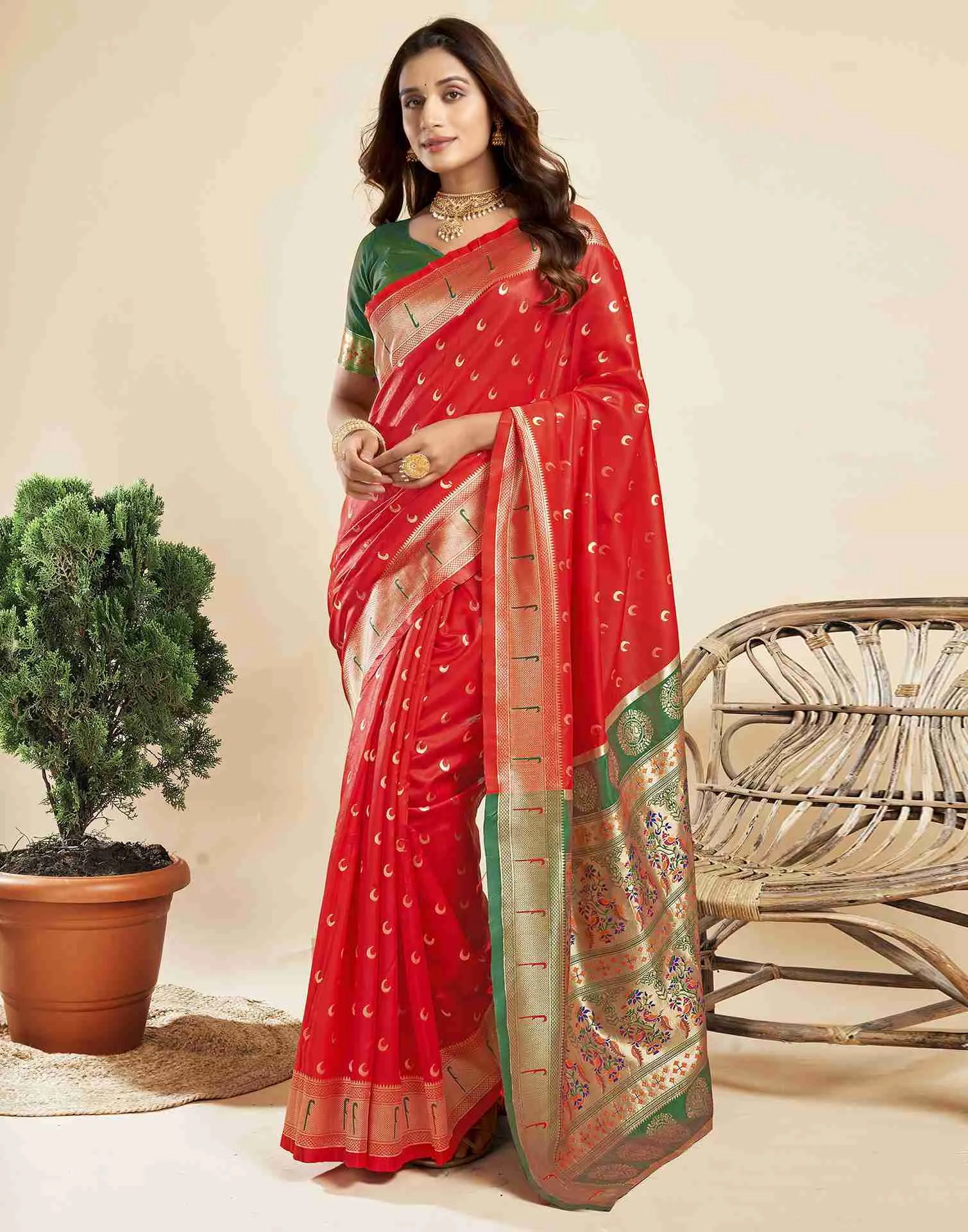 P 206 Silk Woven Work Traditional Wear Saree Collection Sarees