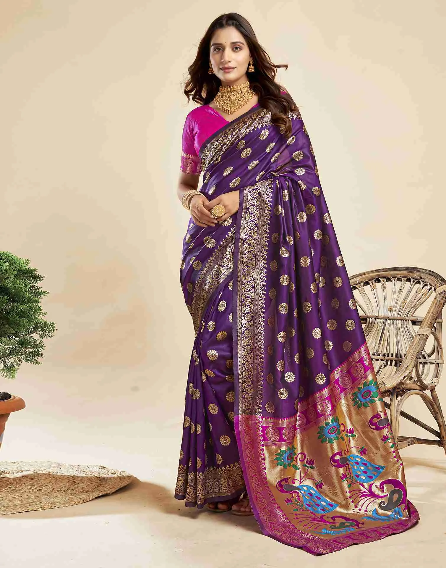 P 207 Silk Woven Work Traditional Wear Saree Collection Sarees