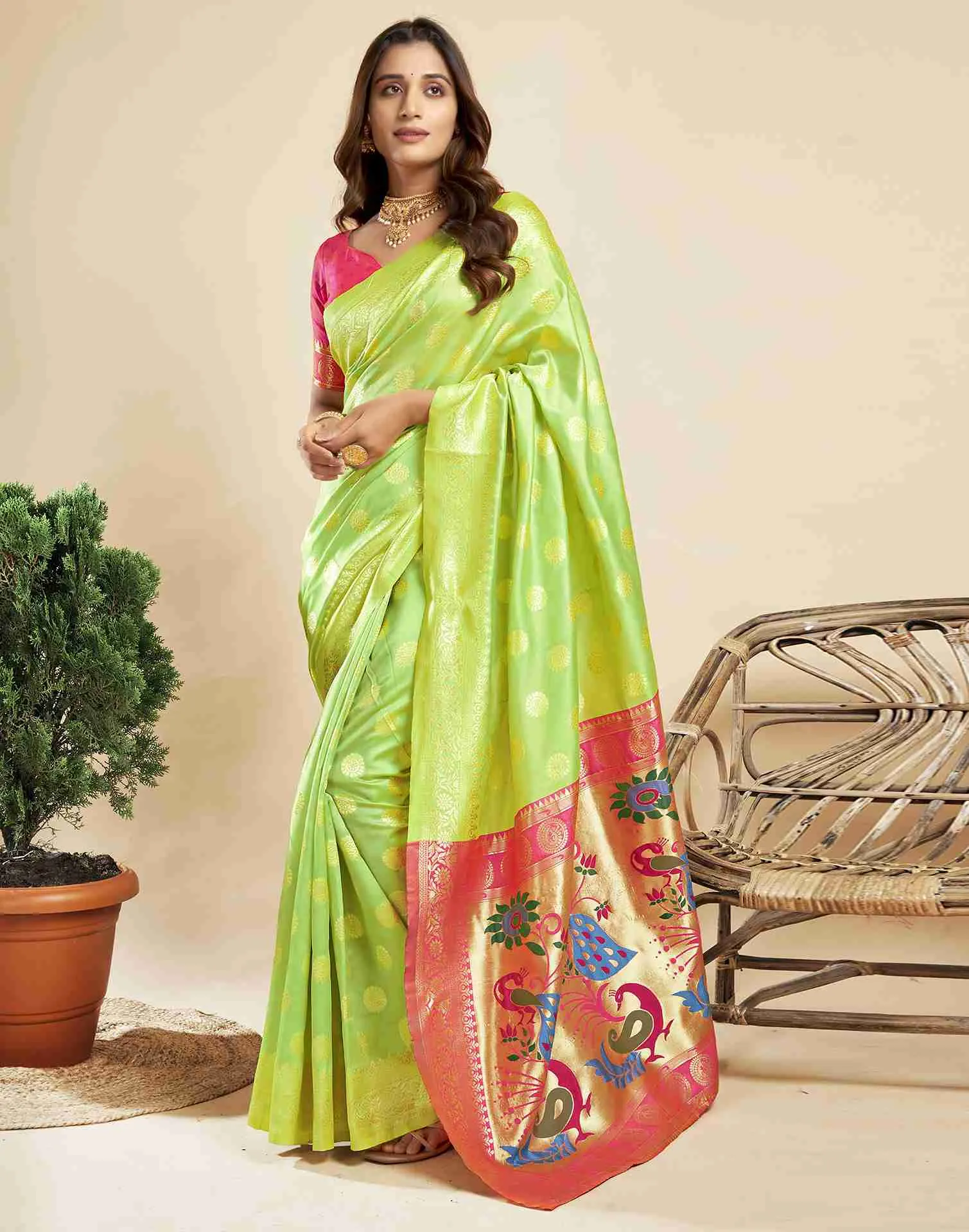 P 207 Silk Woven Work Traditional Wear Saree Collection Sarees