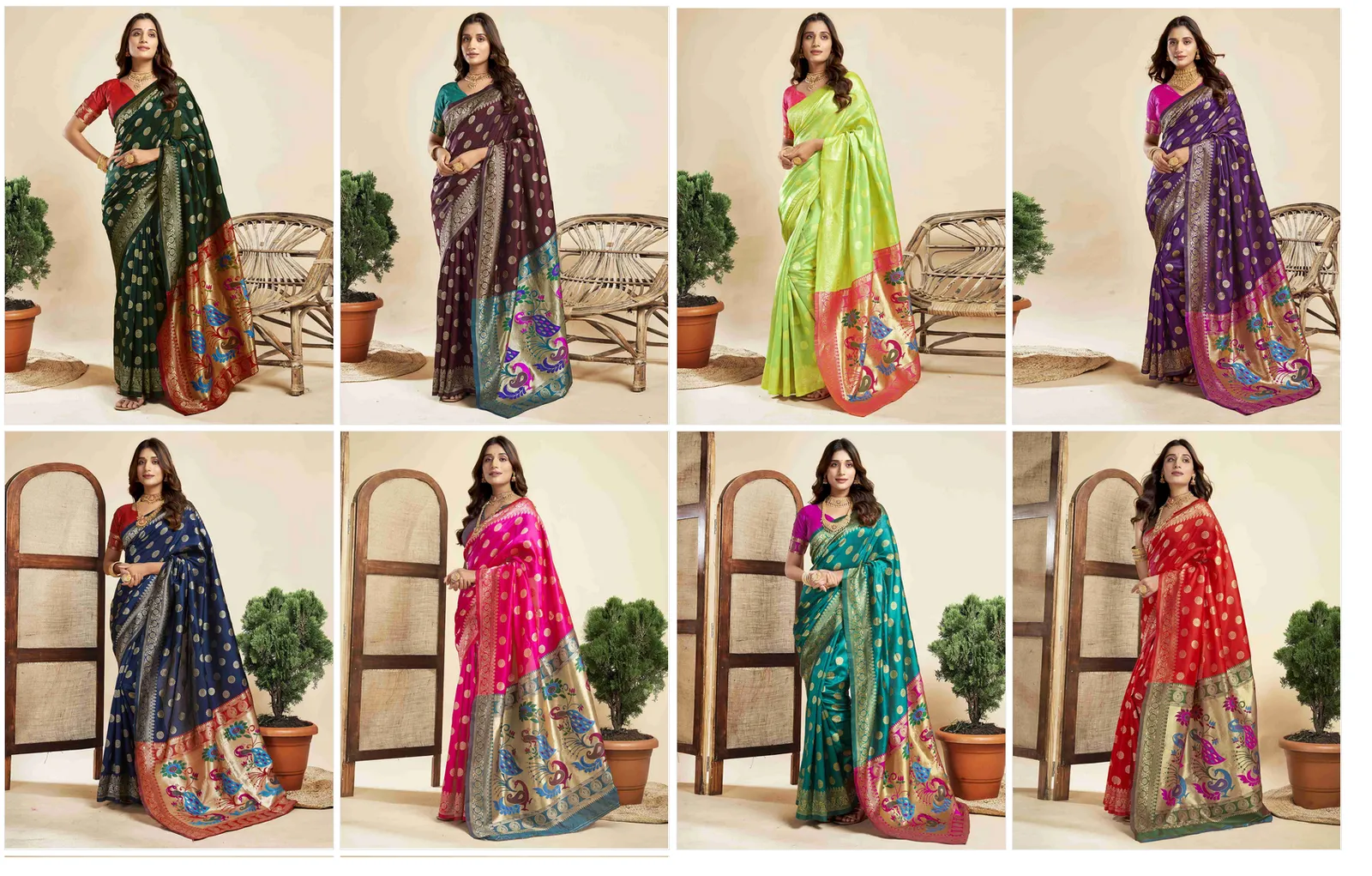 P 207 Silk Woven Work Traditional Wear Saree Collection Sarees