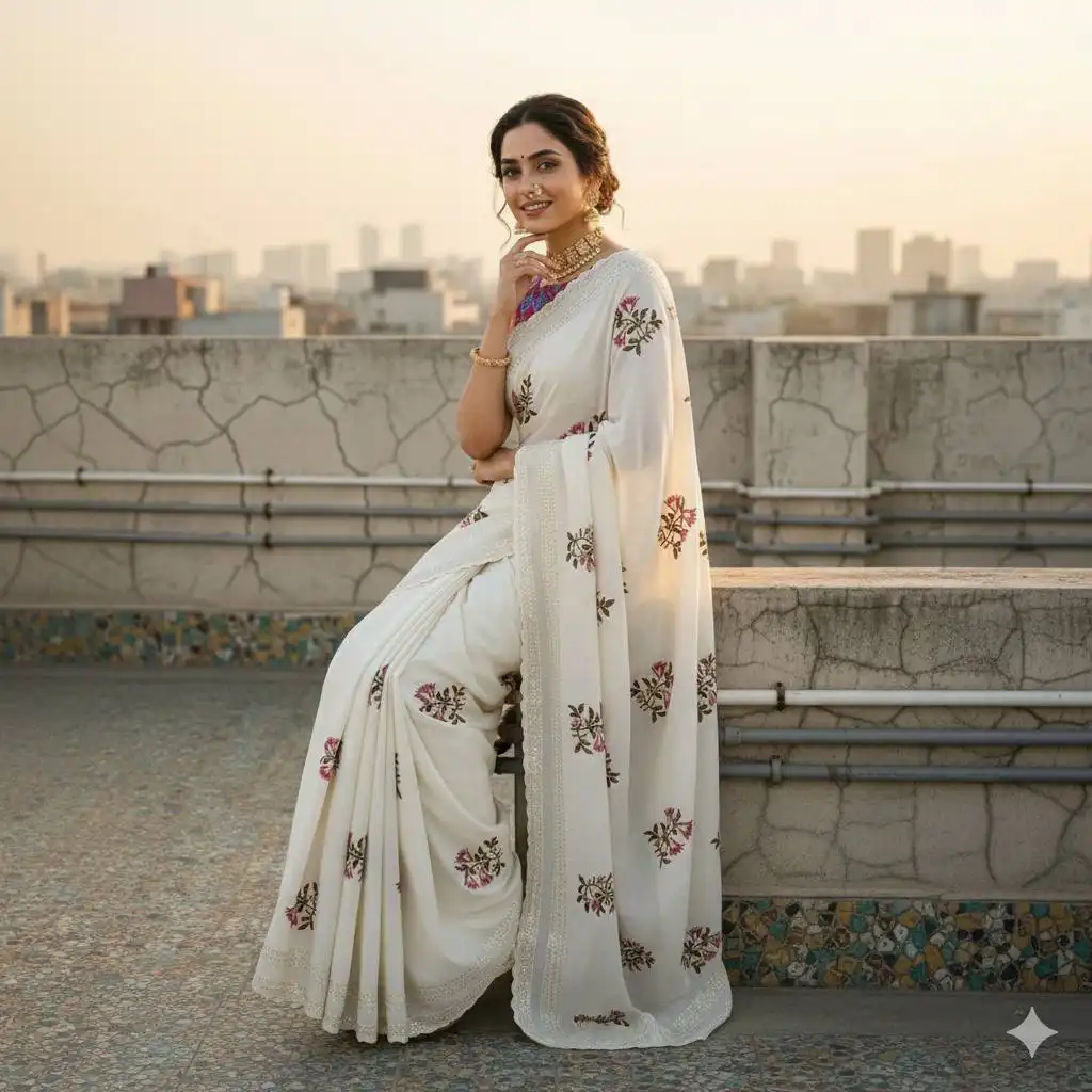 Kusum 825 Heavy Work Saree Printed Blouse Collection