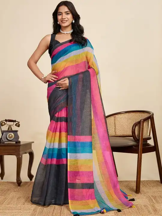 J2 Vol 101 Plain Rainbow Festive Saree Wholesale in Surat