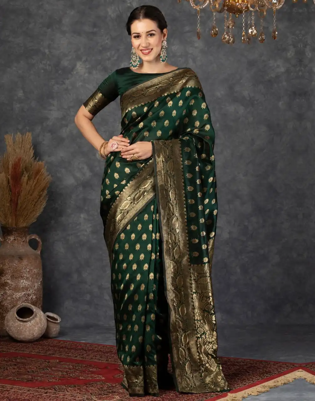 LFK 5282 Banarasi Jacquard Weaving Wedding Saree For Women