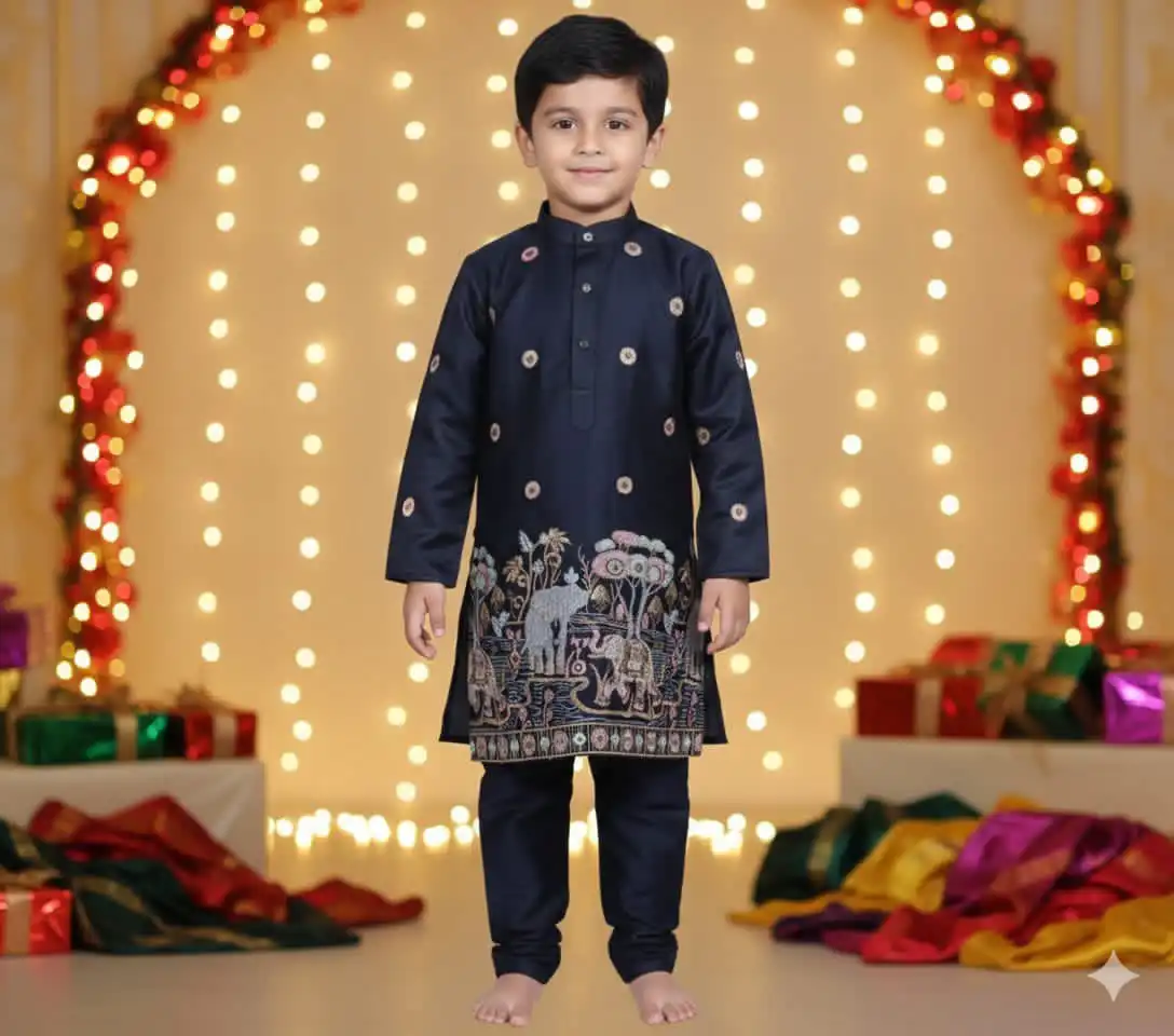 Shyam Vol 87 Kids Wedding Kurta Pajama Daman Work