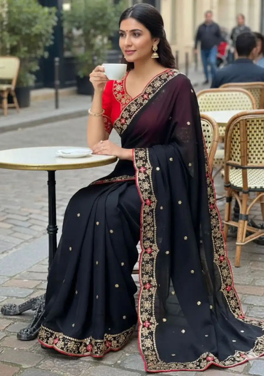 RC1 Vol 106 Thread Embroidery Saree Wholesale Market Surat