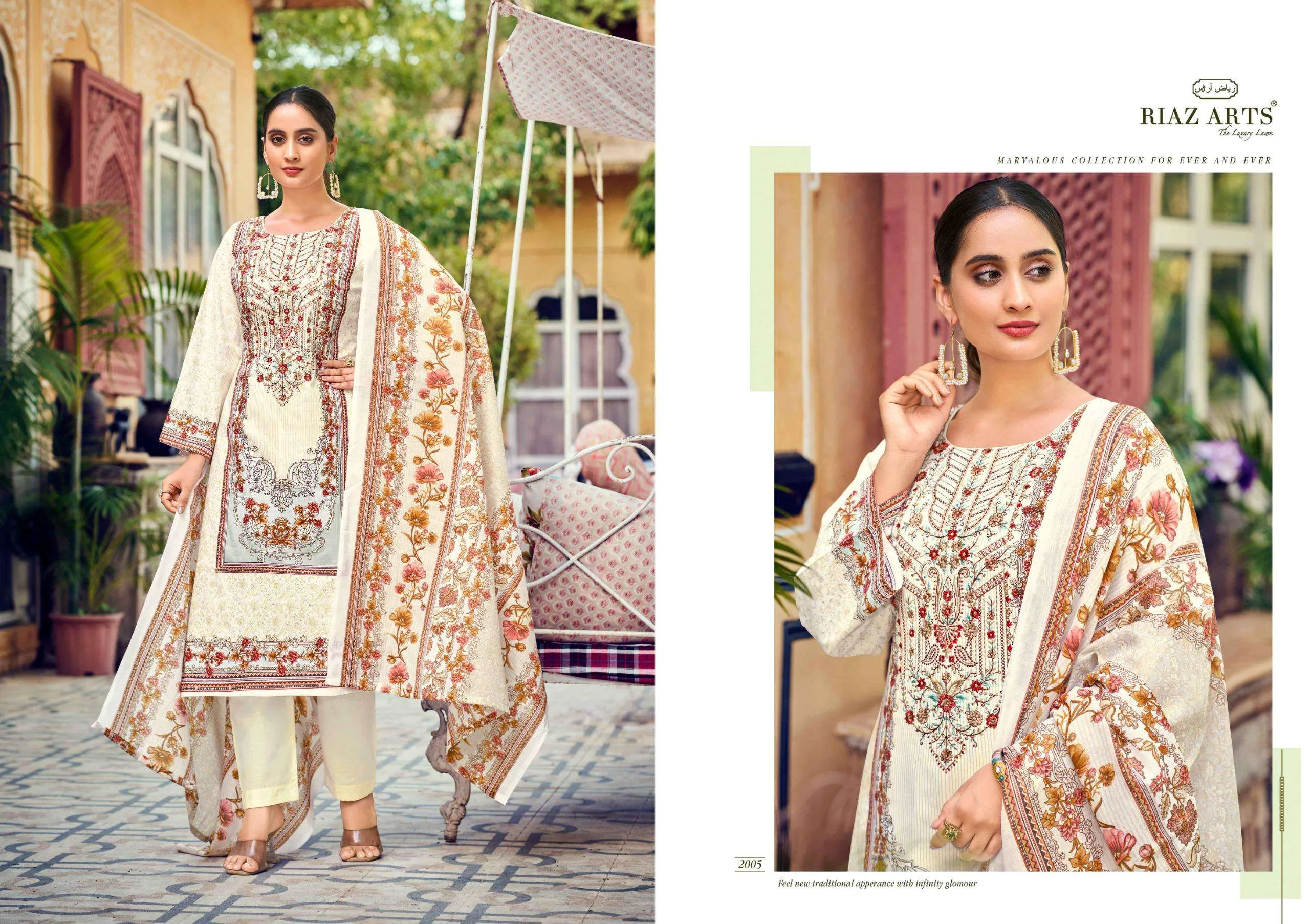 Riaz Arts Naksh Semi Stitched Suits