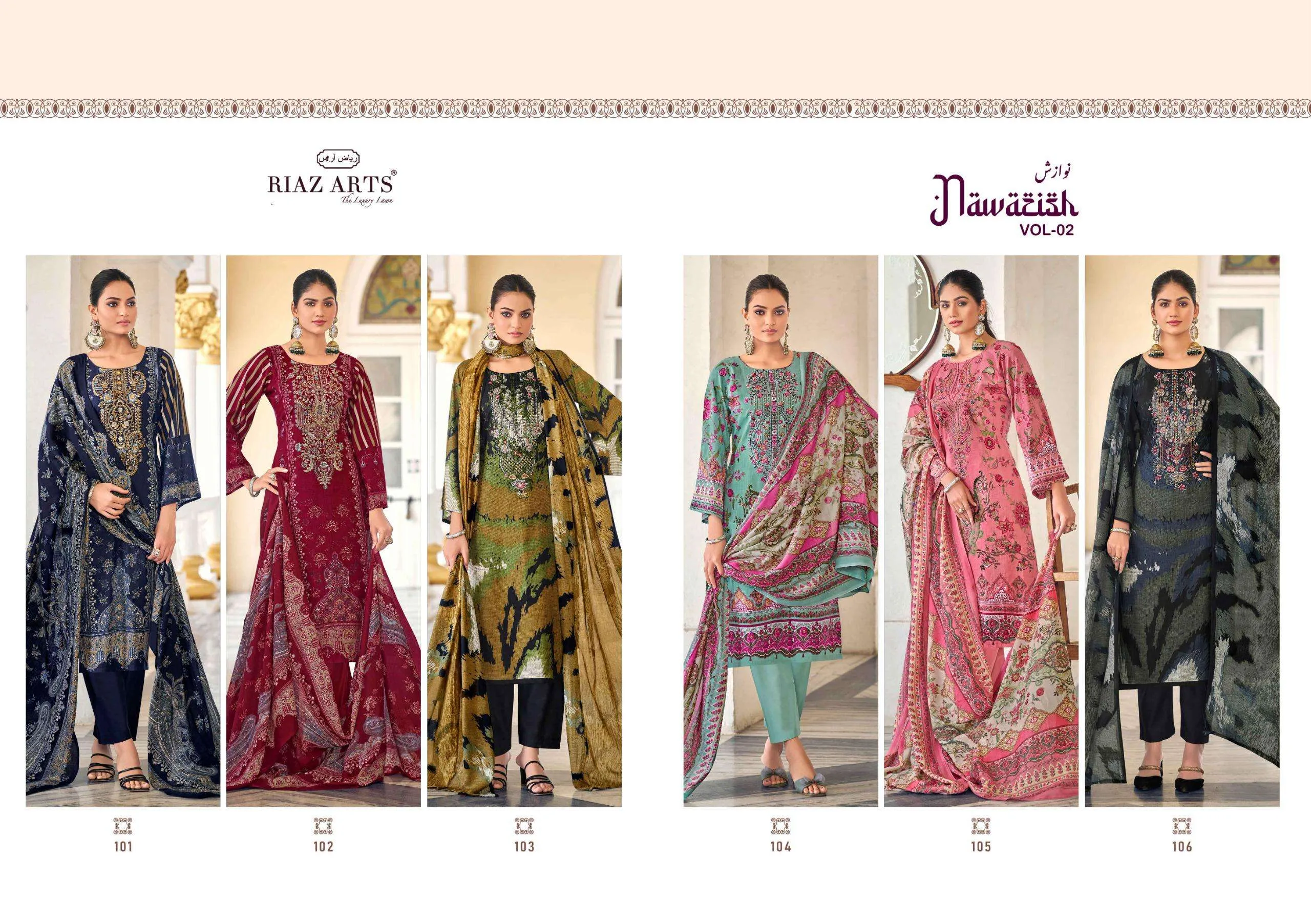 Riaz Arts Nawazish Vol 2 Semi Stitched Suits