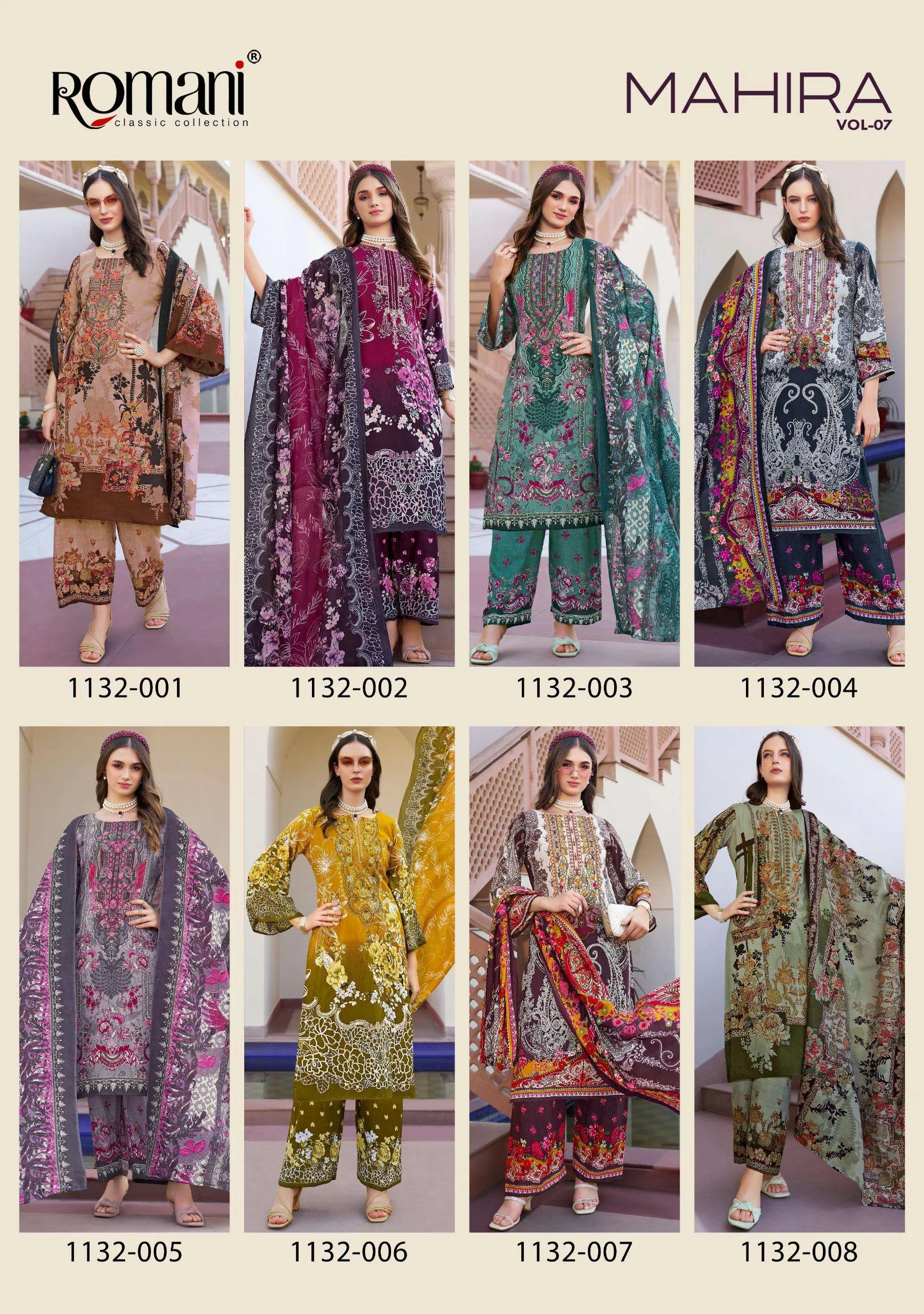 Romani Mahira Vol 7 Unstitched Suits