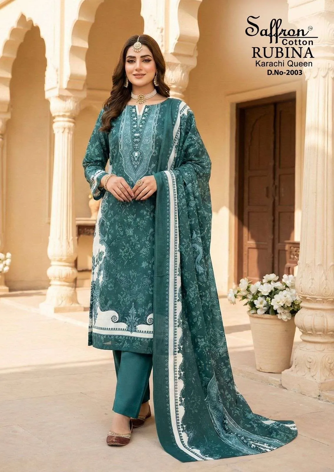 Saffron Cotton Rubina Karachi Queen Vol 2 Unstitched Suits