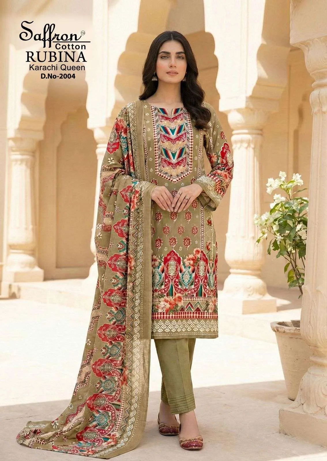 Saffron Cotton Rubina Karachi Queen Vol 2 Unstitched Suits