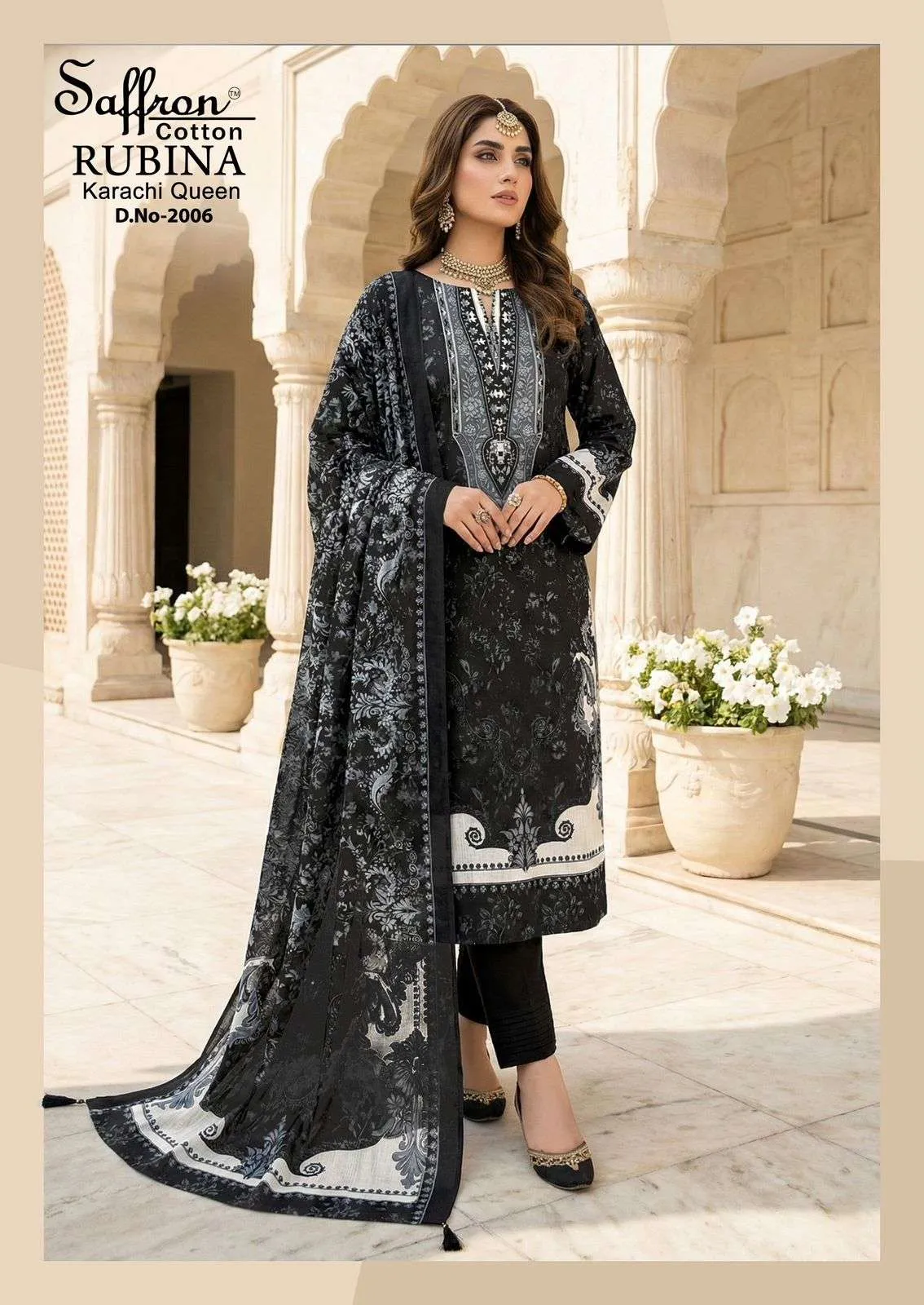 Saffron Cotton Rubina Karachi Queen Vol 2 Unstitched Suits