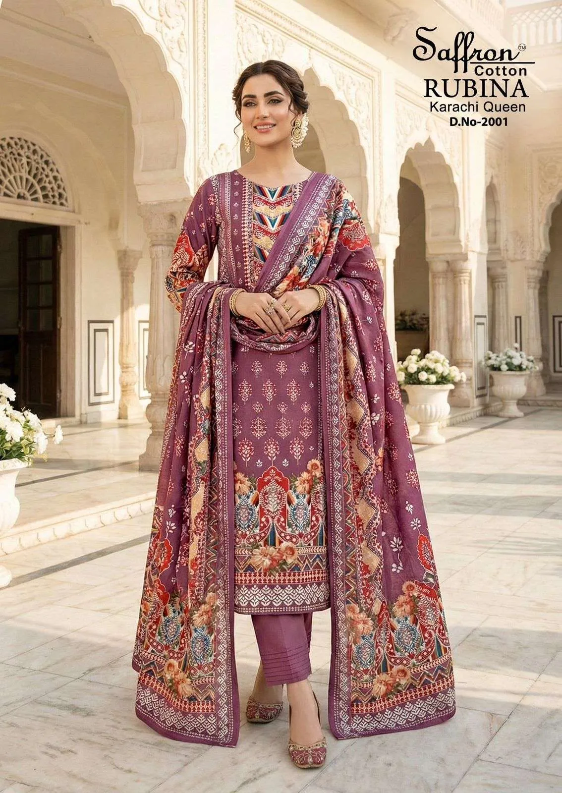Saffron Cotton Rubina Karachi Queen Vol 2 Unstitched Suits