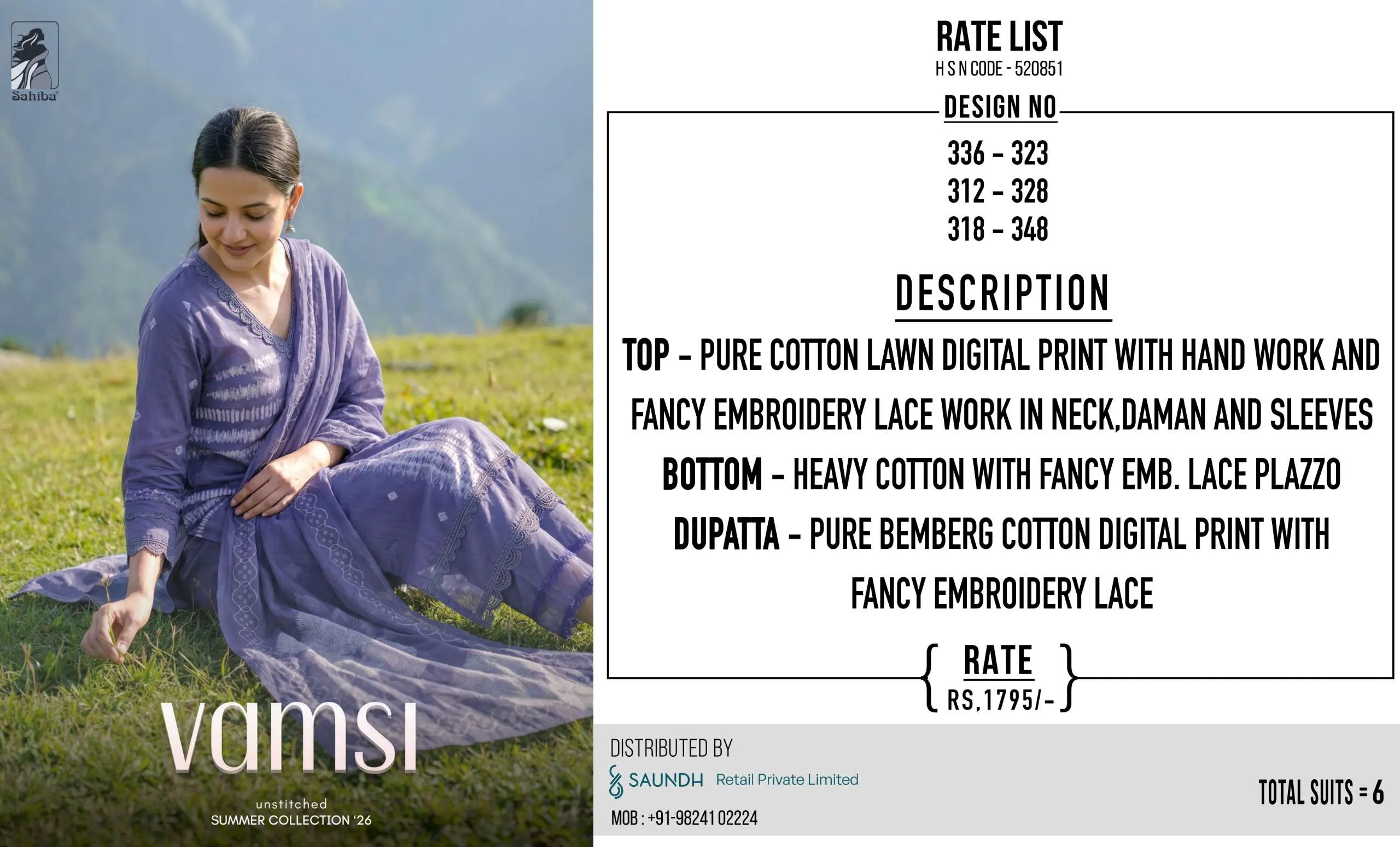 Sahiba Vamsi Unstitched Suits