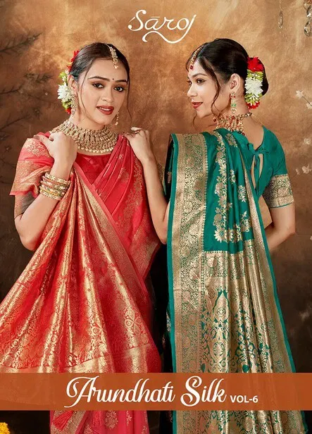 Saroj Arundhati Silk Vol 6 Rich Pallu Festival Wear Stylish Saree Sarees
