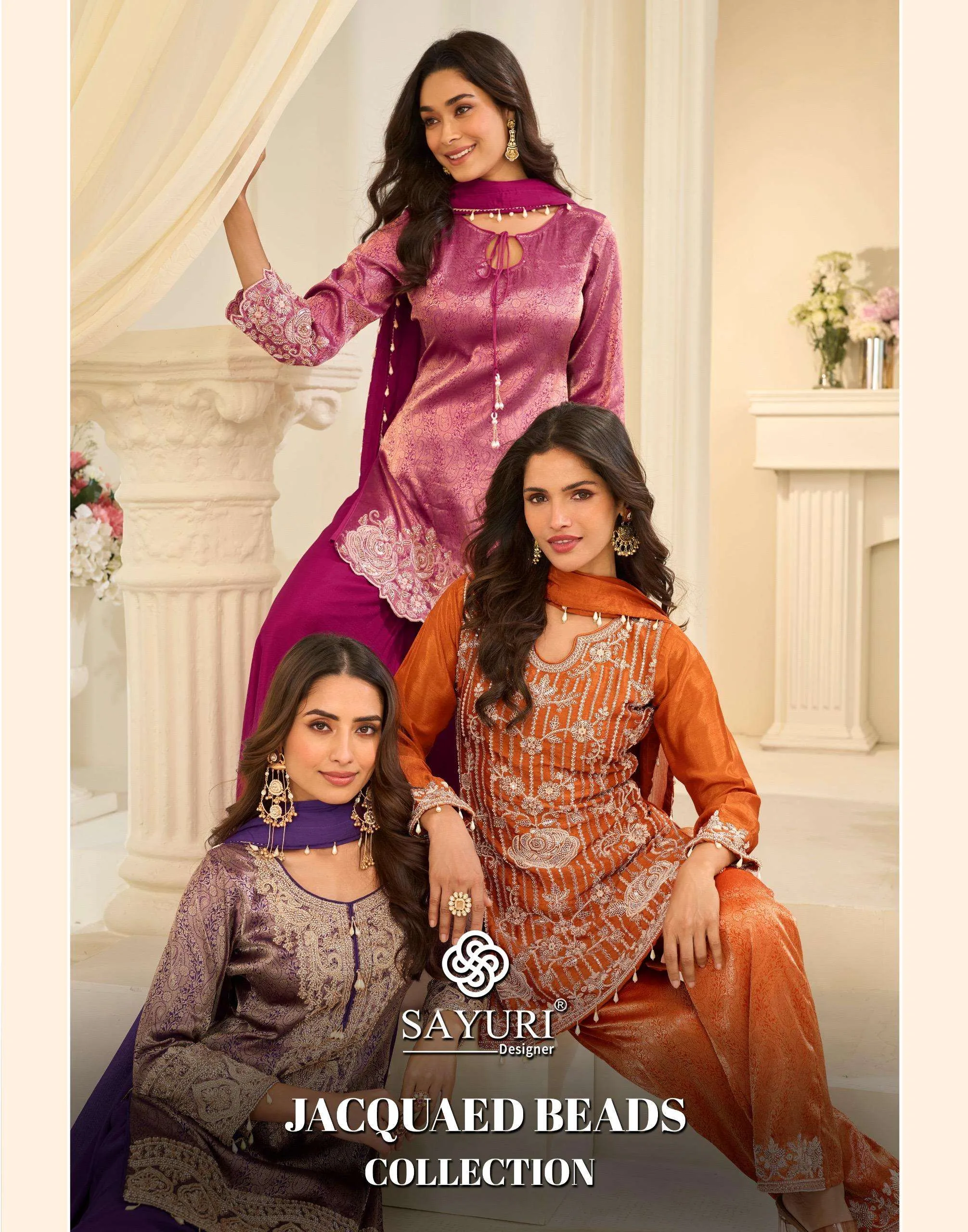 Sayuri Designer Jacquard Beads Collection Readymade Suits