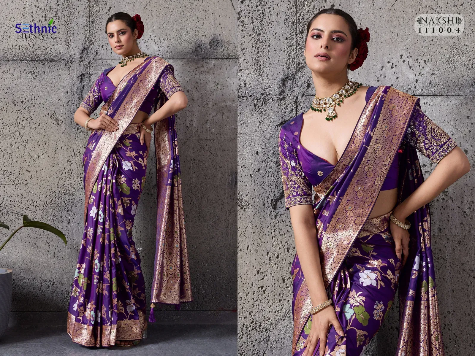 Sethnic Nakshi Banarasi Silk Sequence Work Saree Collection Sarees