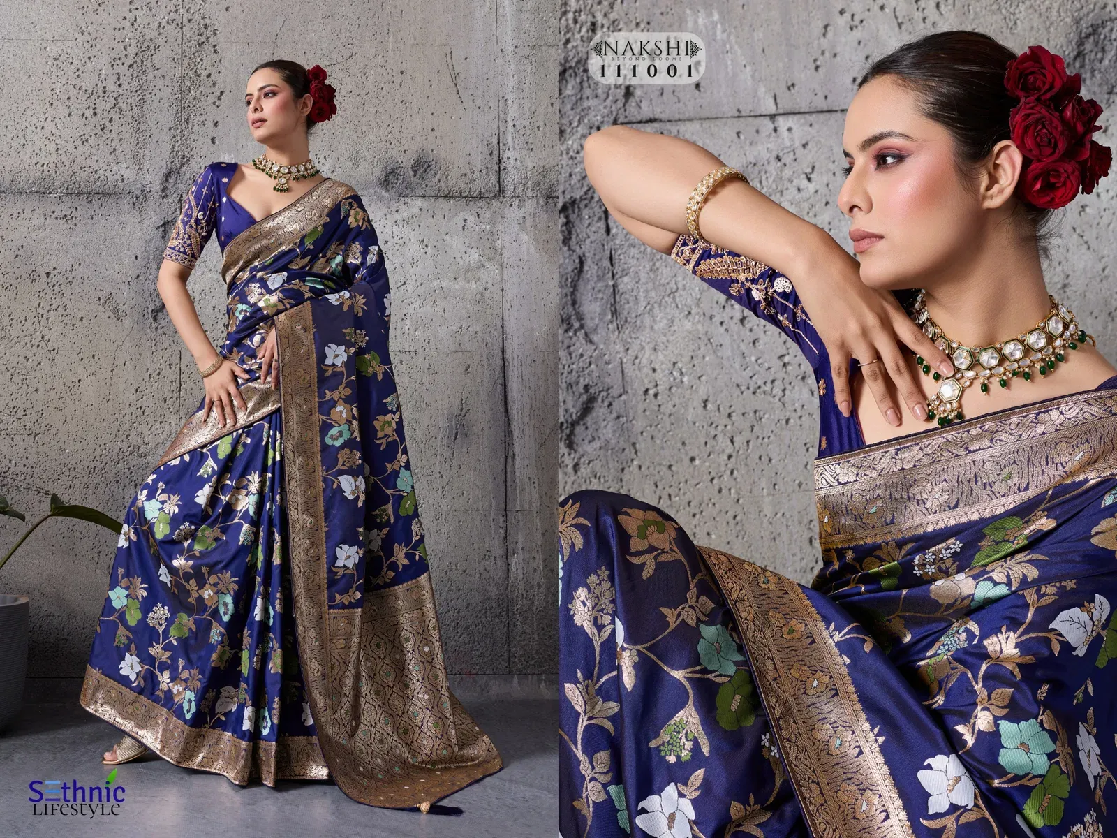 Sethnic Nakshi Banarasi Silk Sequence Work Saree Collection Sarees