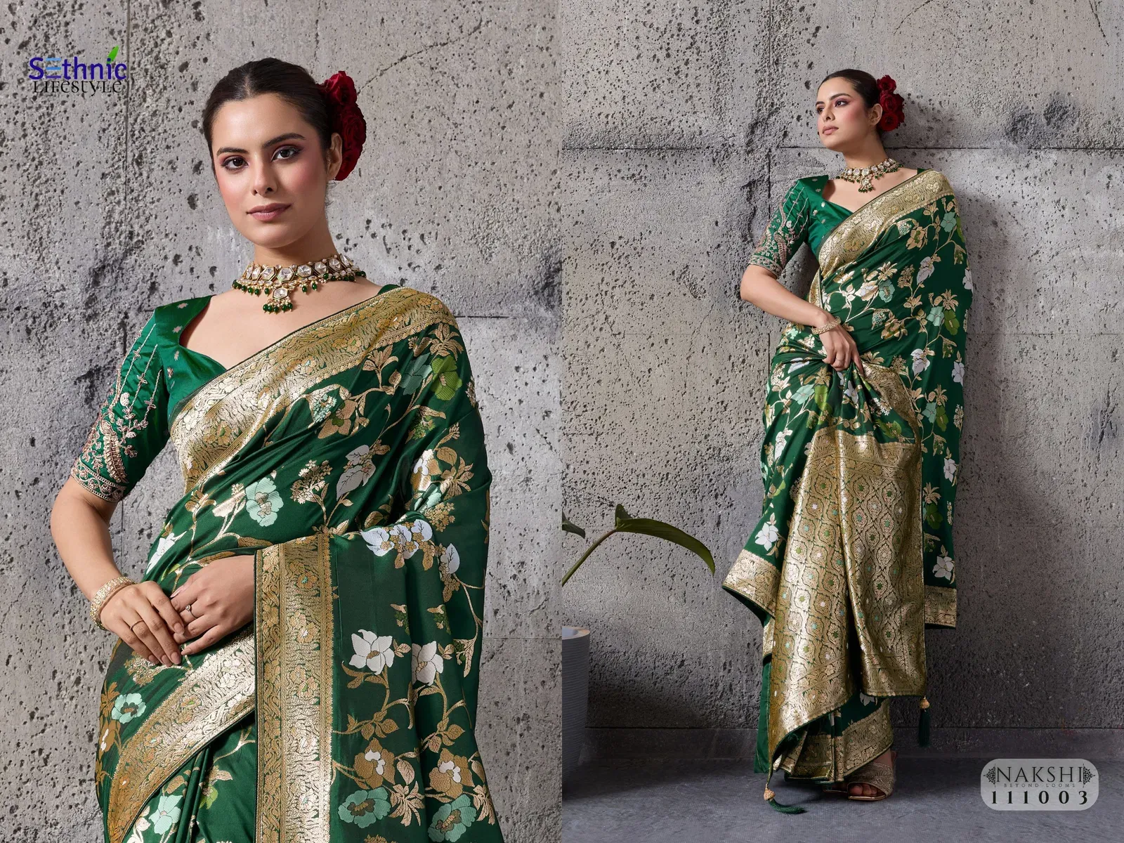 Sethnic Nakshi Banarasi Silk Sequence Work Saree Collection Sarees