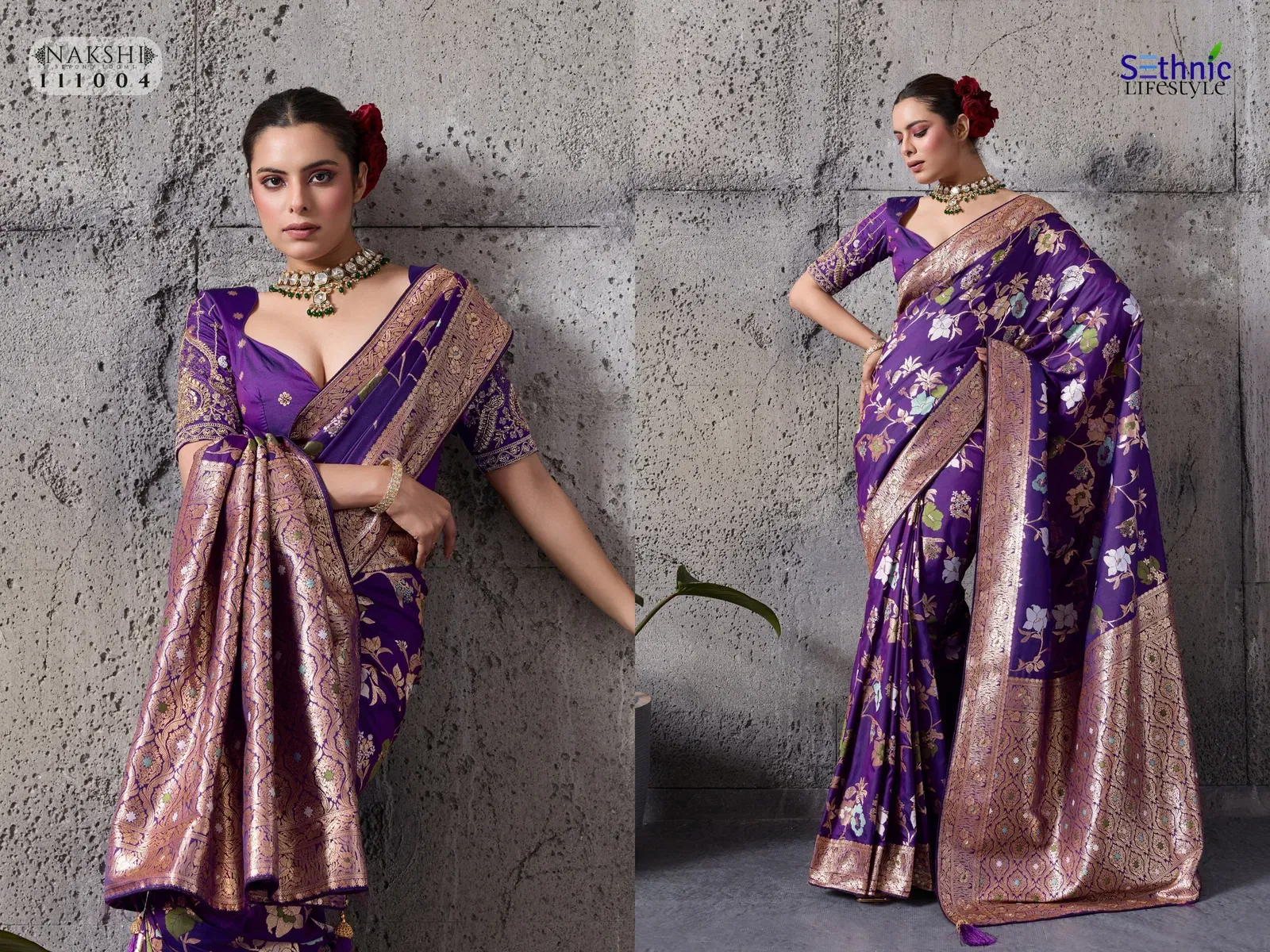 Sethnic Nakshi Banarasi Silk Sequence Work Saree Collection Sarees
