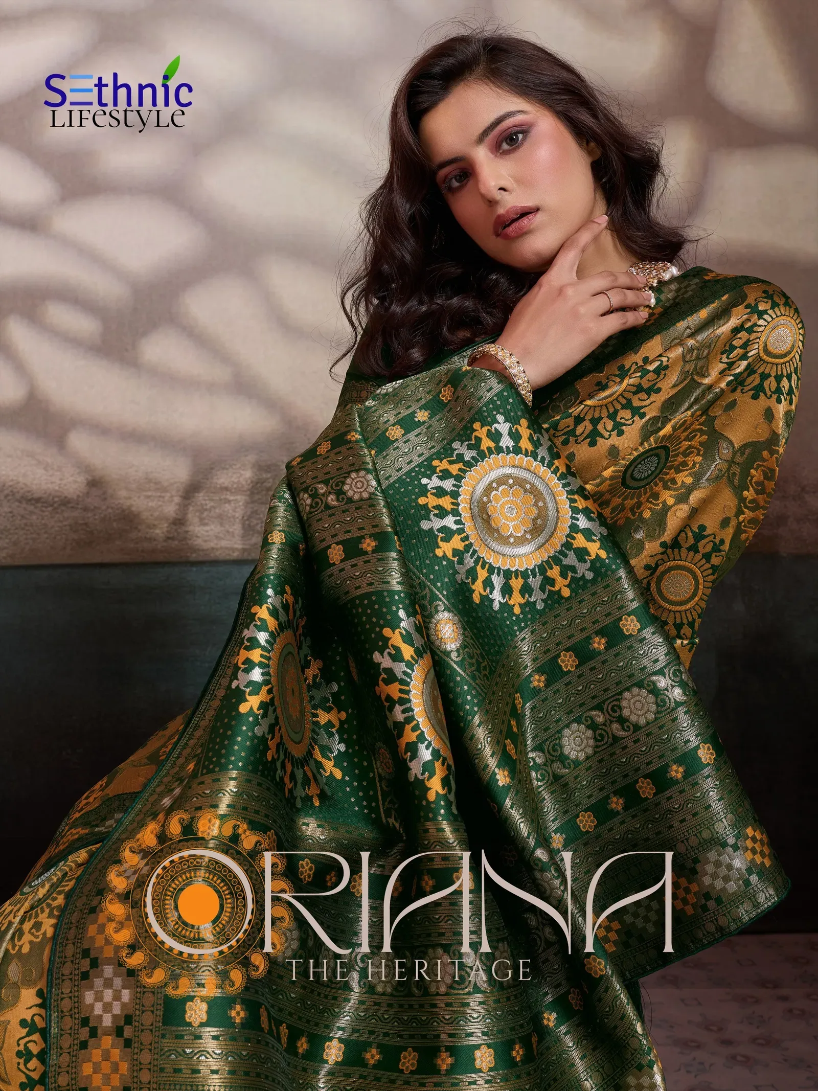 Sethnic Oriana Silk Meenakari Work Traditional Wear Saree Collection Sarees