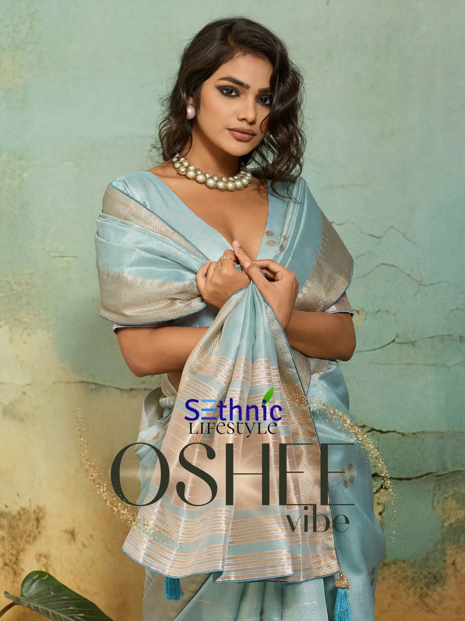 Sethnic Oshee Vibe Tissue Linen Zari Woven Festival Wear Saree Collection Sarees
