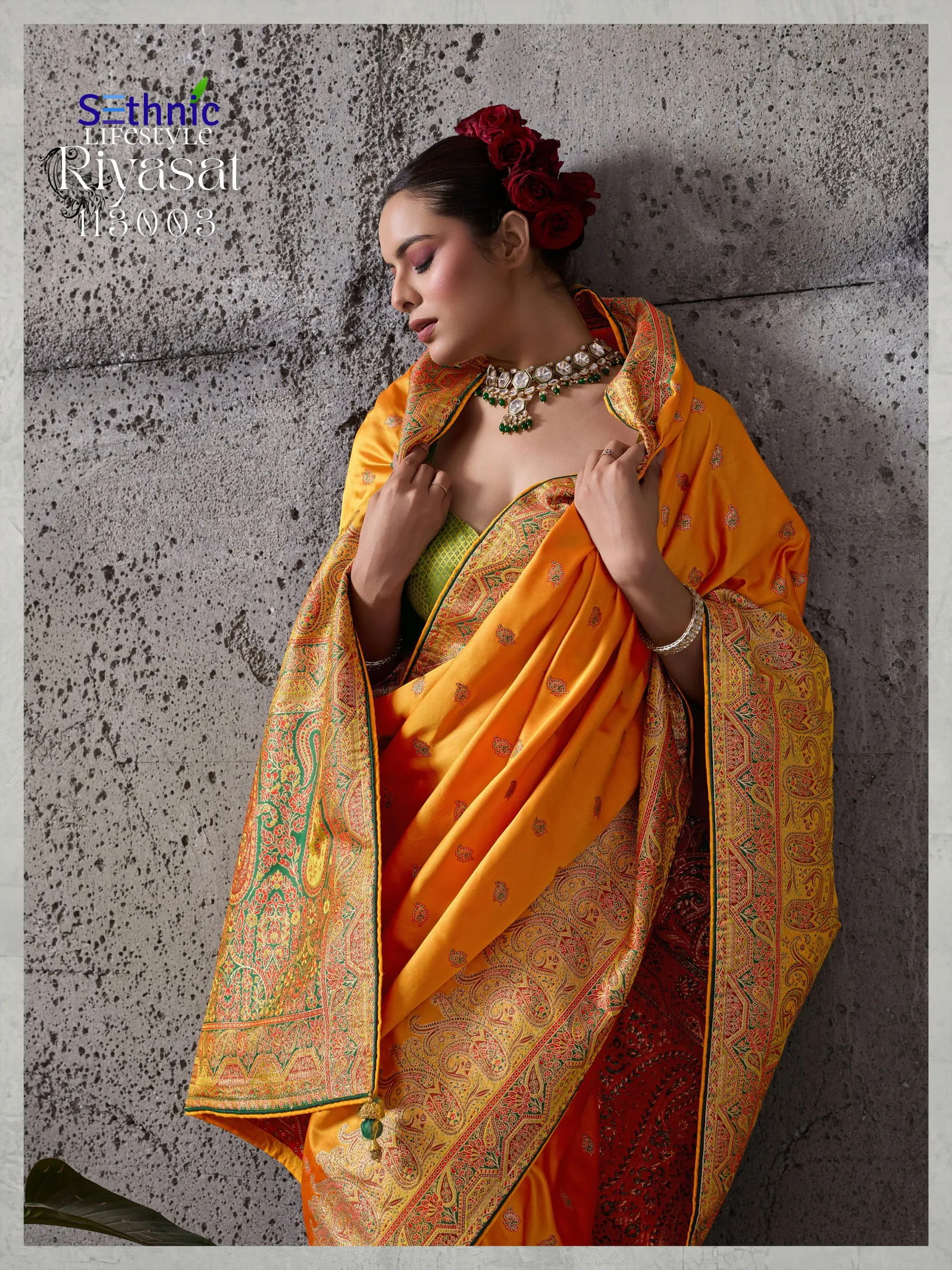 Sethnic Riyasat Makhmal Satin Silk Meenakari Traditional Wear Saree Collection Sarees