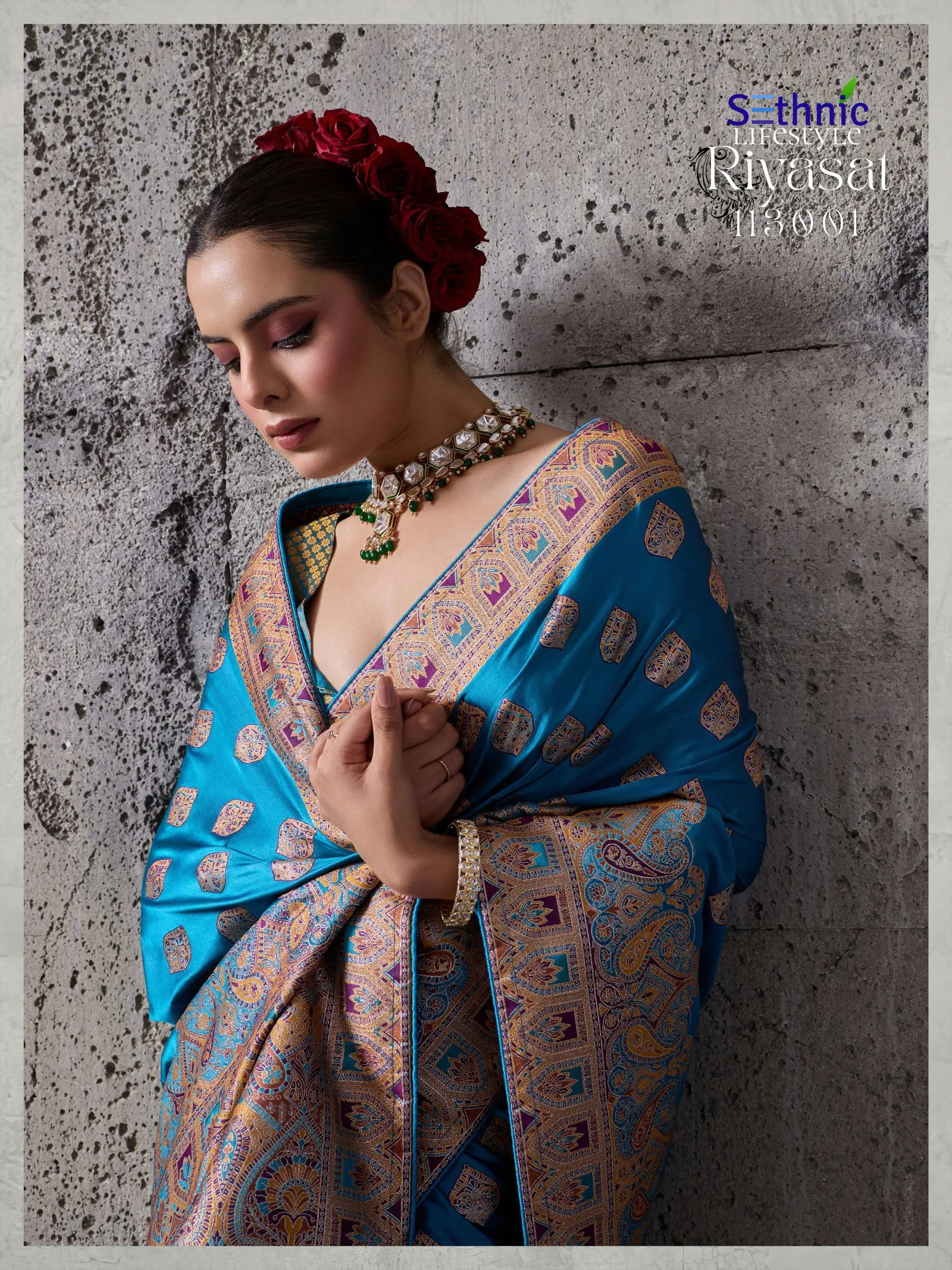 Sethnic Riyasat Makhmal Satin Silk Meenakari Traditional Wear Saree Collection Sarees