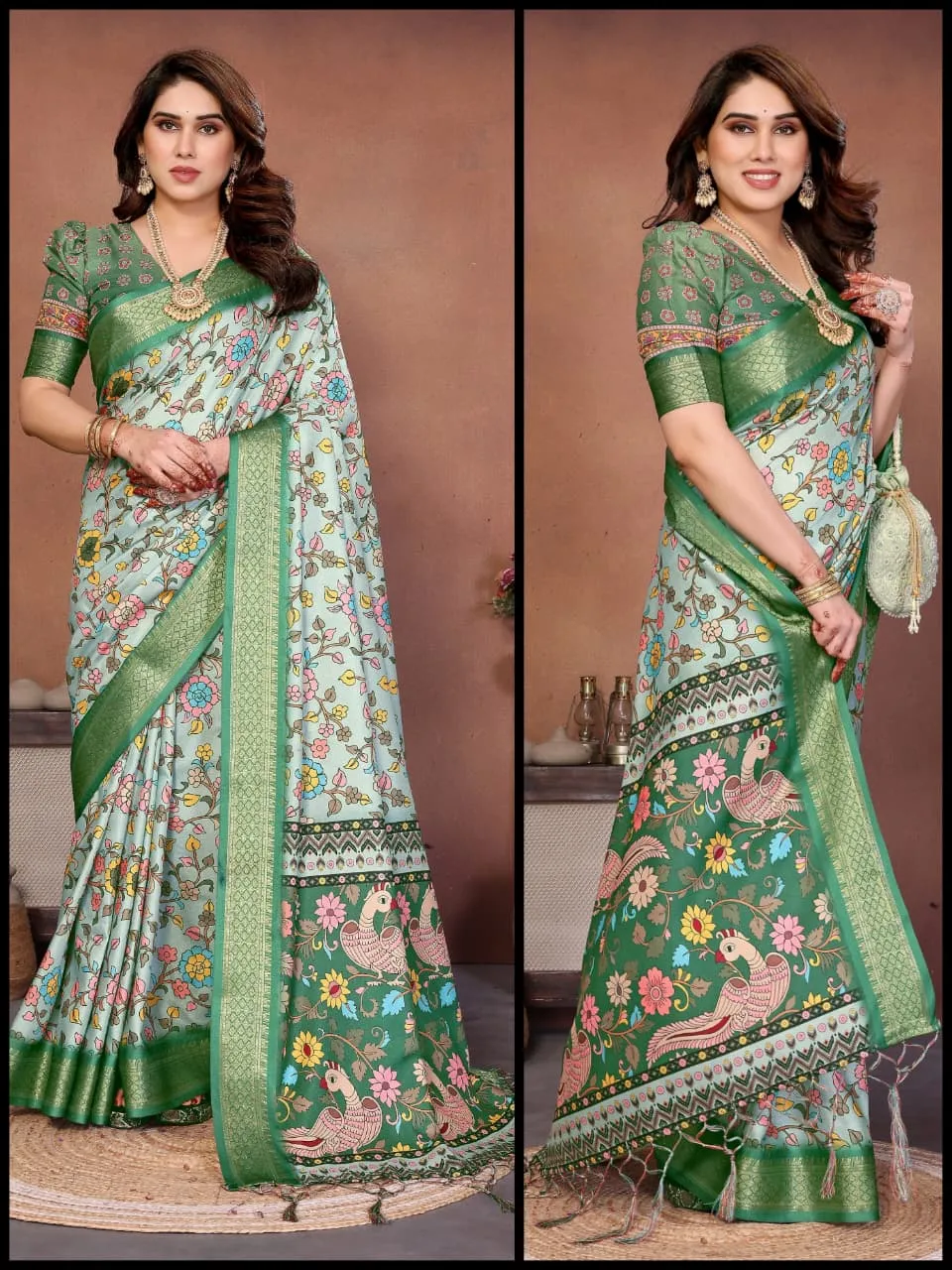 Shc Axita Vol 1 Premium Cotton Silk Kalamkari Printed Saree Collection Sarees