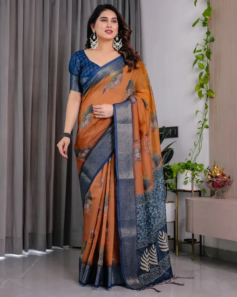 Shc Handloom Vol 1 Linen Floral Printed Saree Collection Sarees