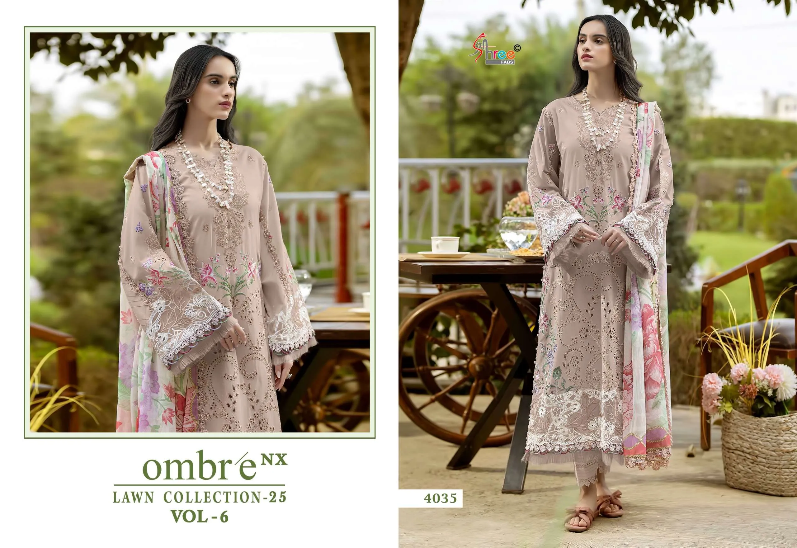 Shree Fab Ombre Lawn Collection 25 Vol 6 Nx Pakistani Suits